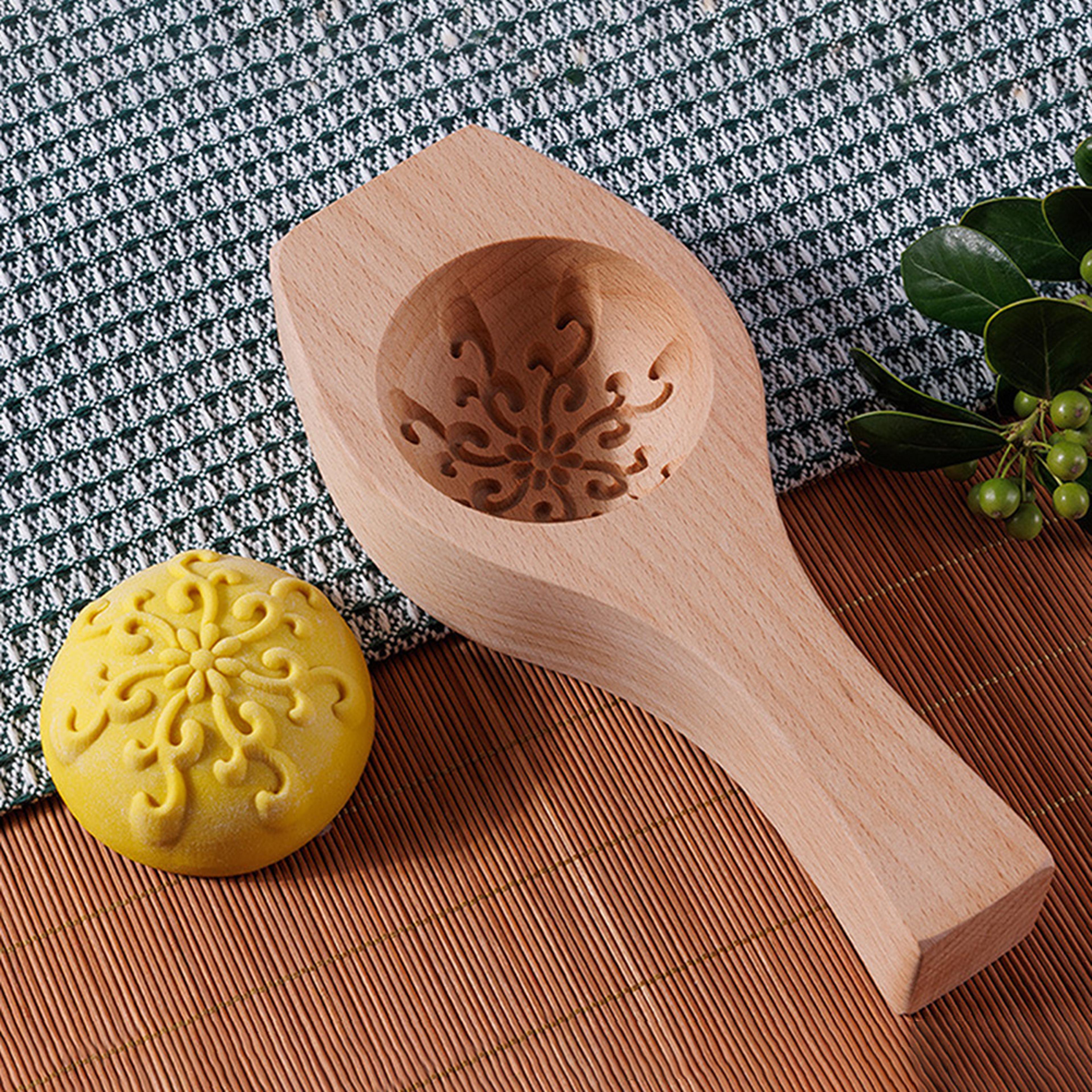 Wooden Traditional Moon Cake Mould DIY Steamed Bun Mold Multipurpose Baking Tool For Pancakes Pie 7
