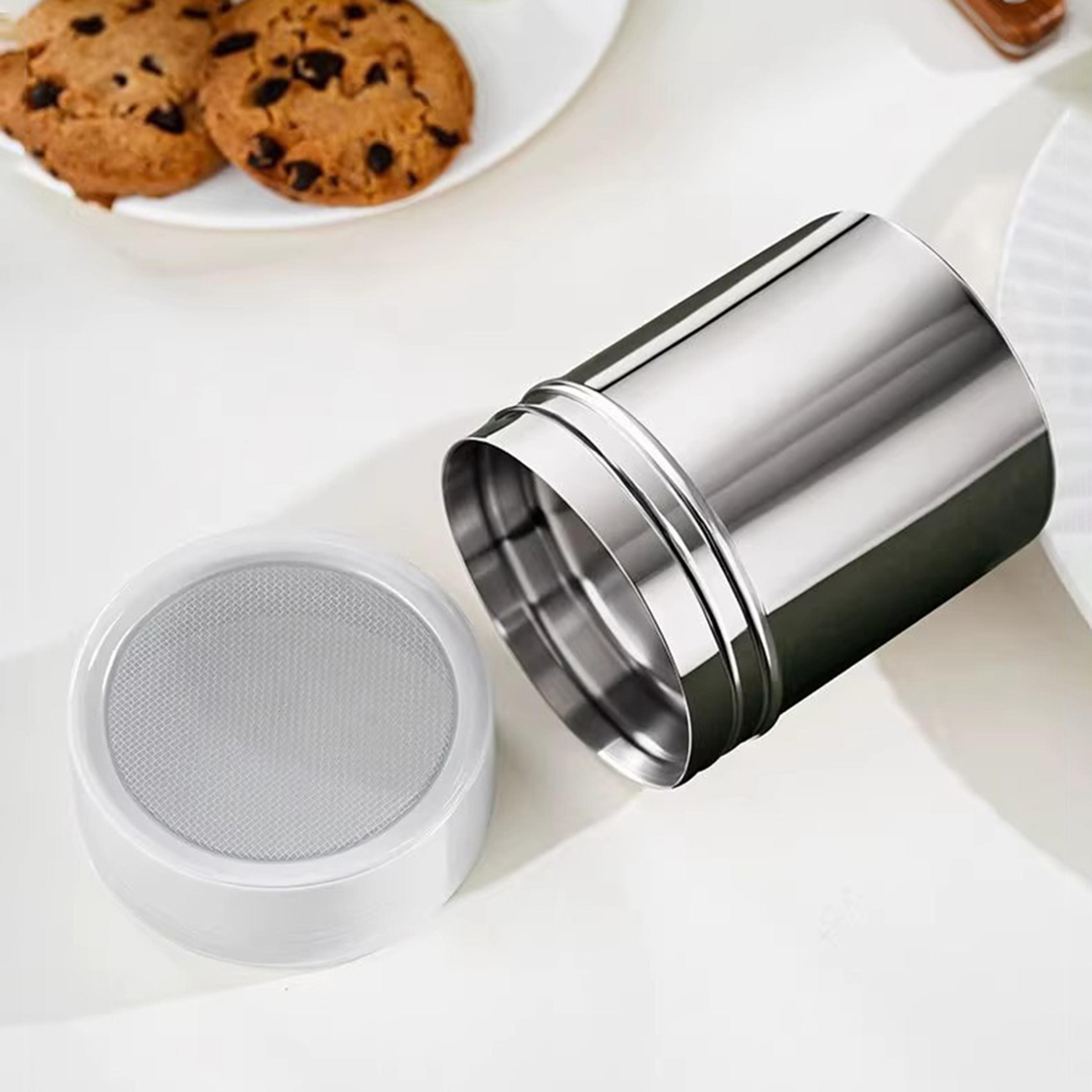 Duster With Cover Cocoa Powder Stainless Steel Seasoning Bottle For Home Kitchen 2
