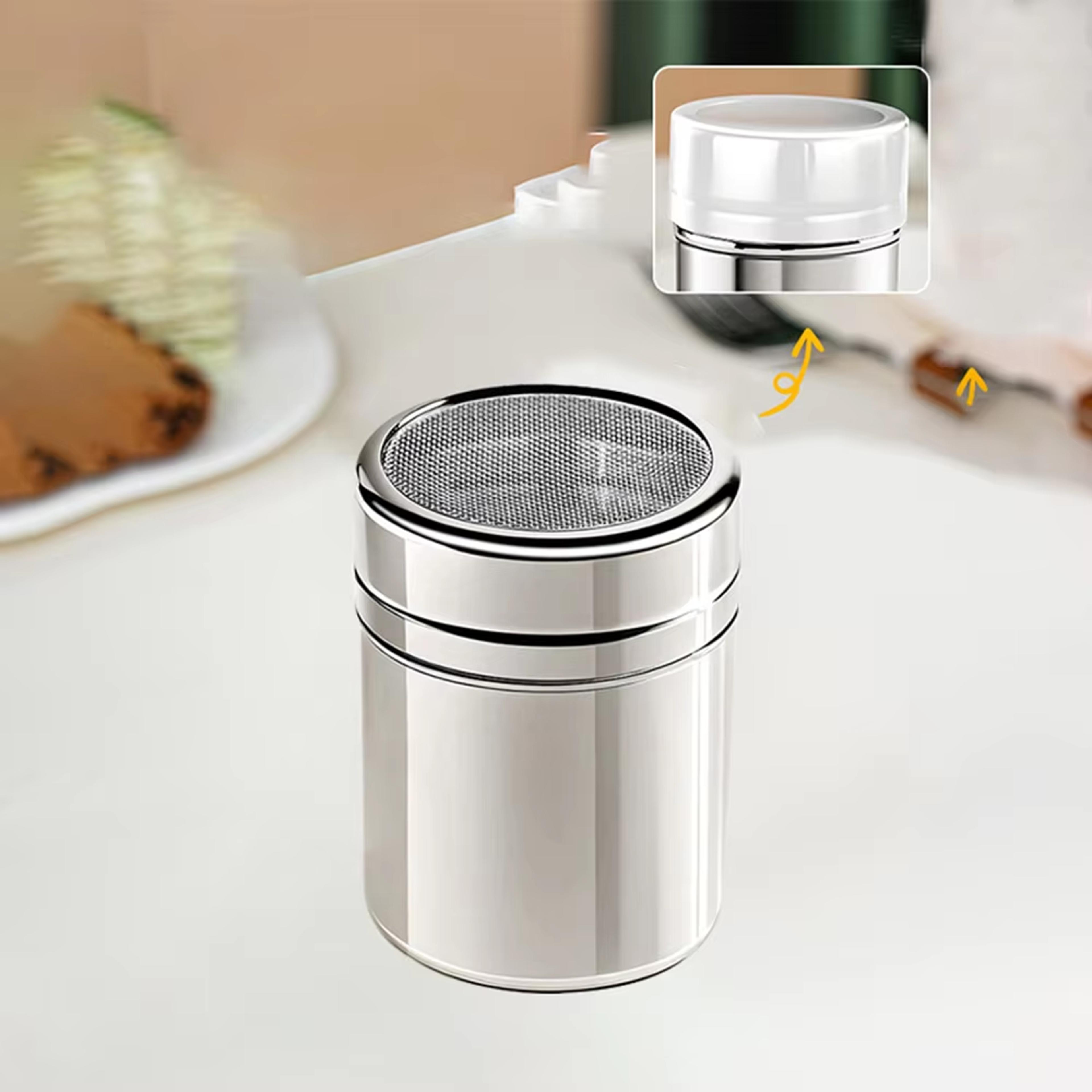 Duster With Cover Cocoa Powder Stainless Steel Seasoning Bottle For Home Kitchen 6
