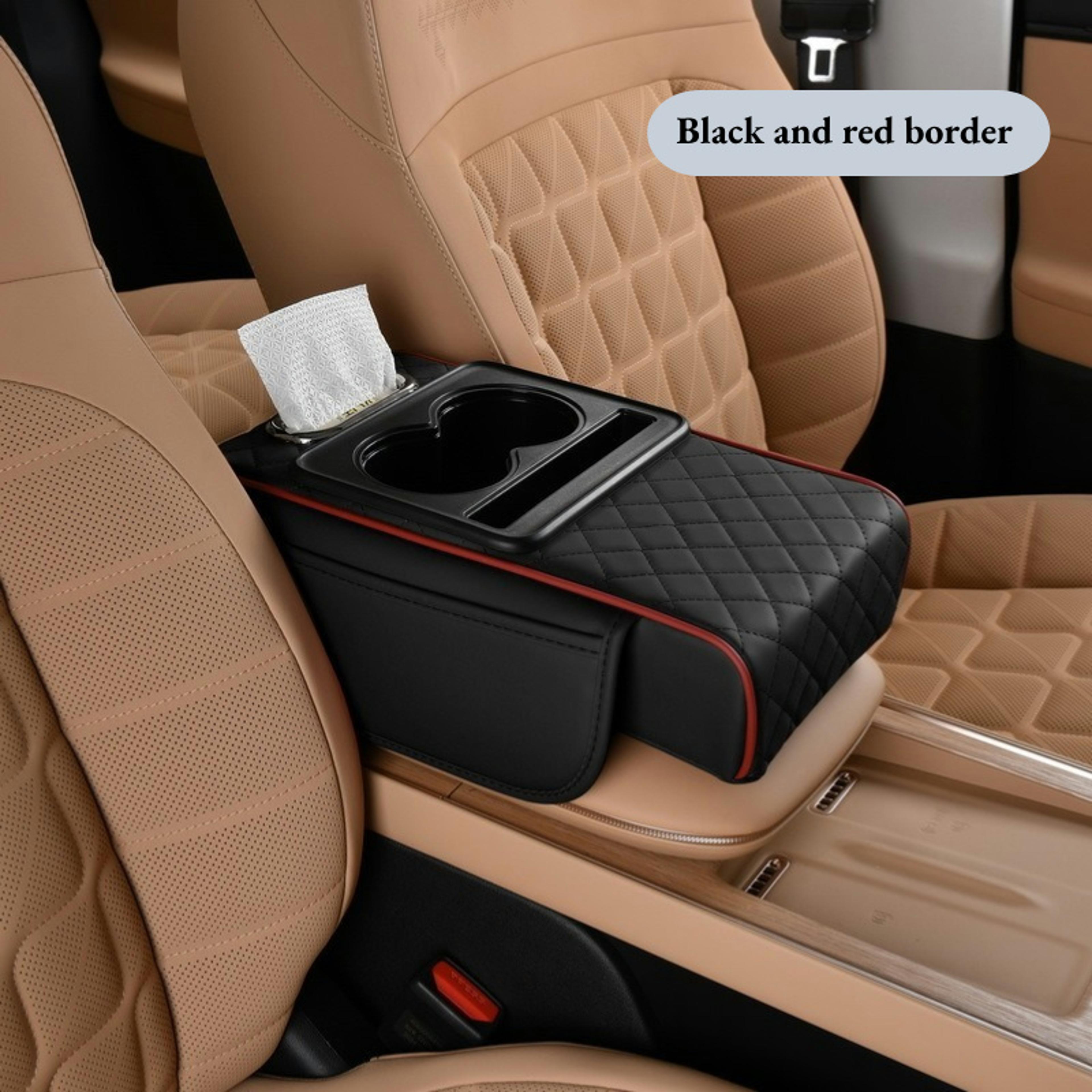 Auto Center Console Armrest Cushion With Cup Holders Armrest Heightening Pad For All Seasons Auto A