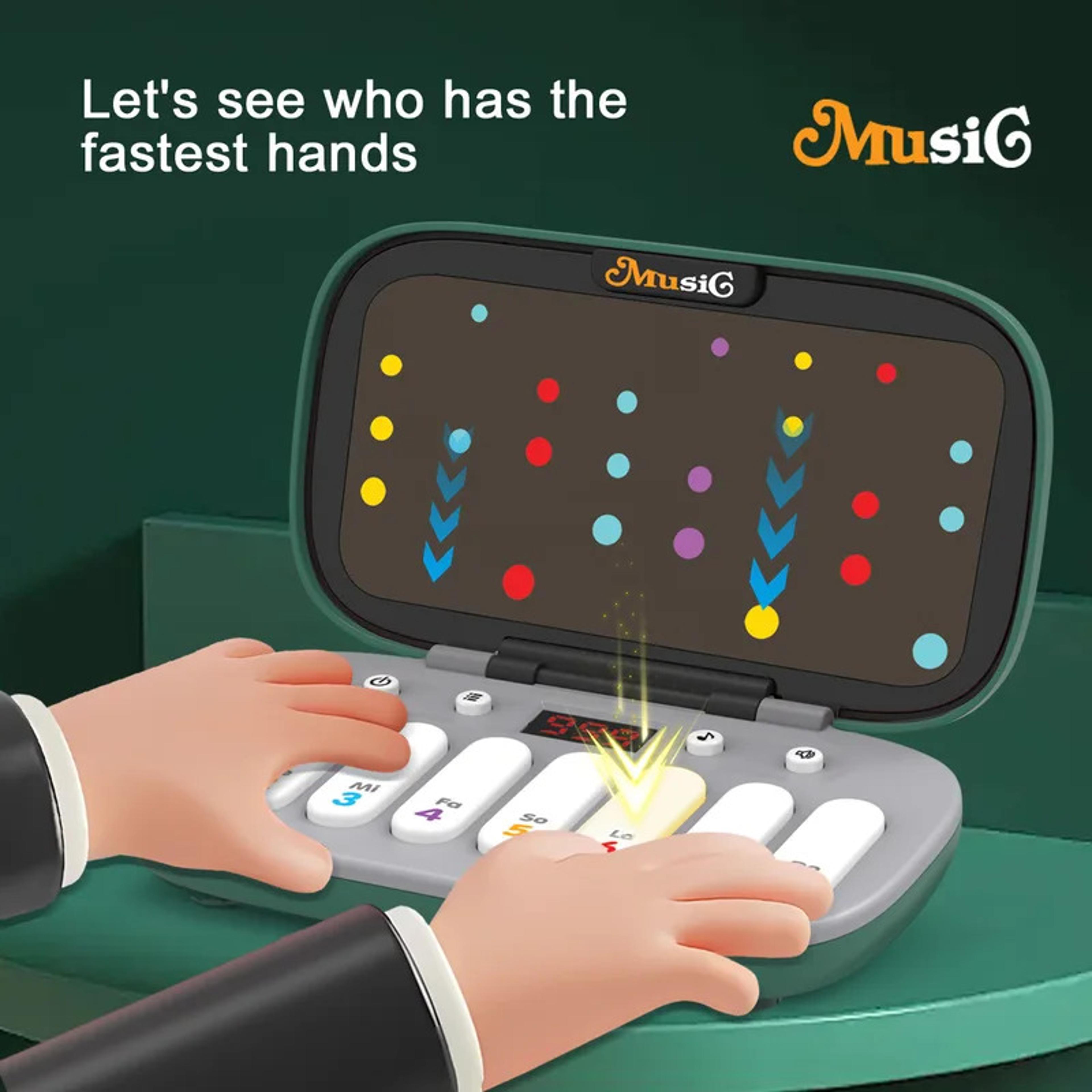 Electronic Music Rhythm Puzzle Game Machine Montessori Travel Toy Light Up Sensory Fast Push Organ 3