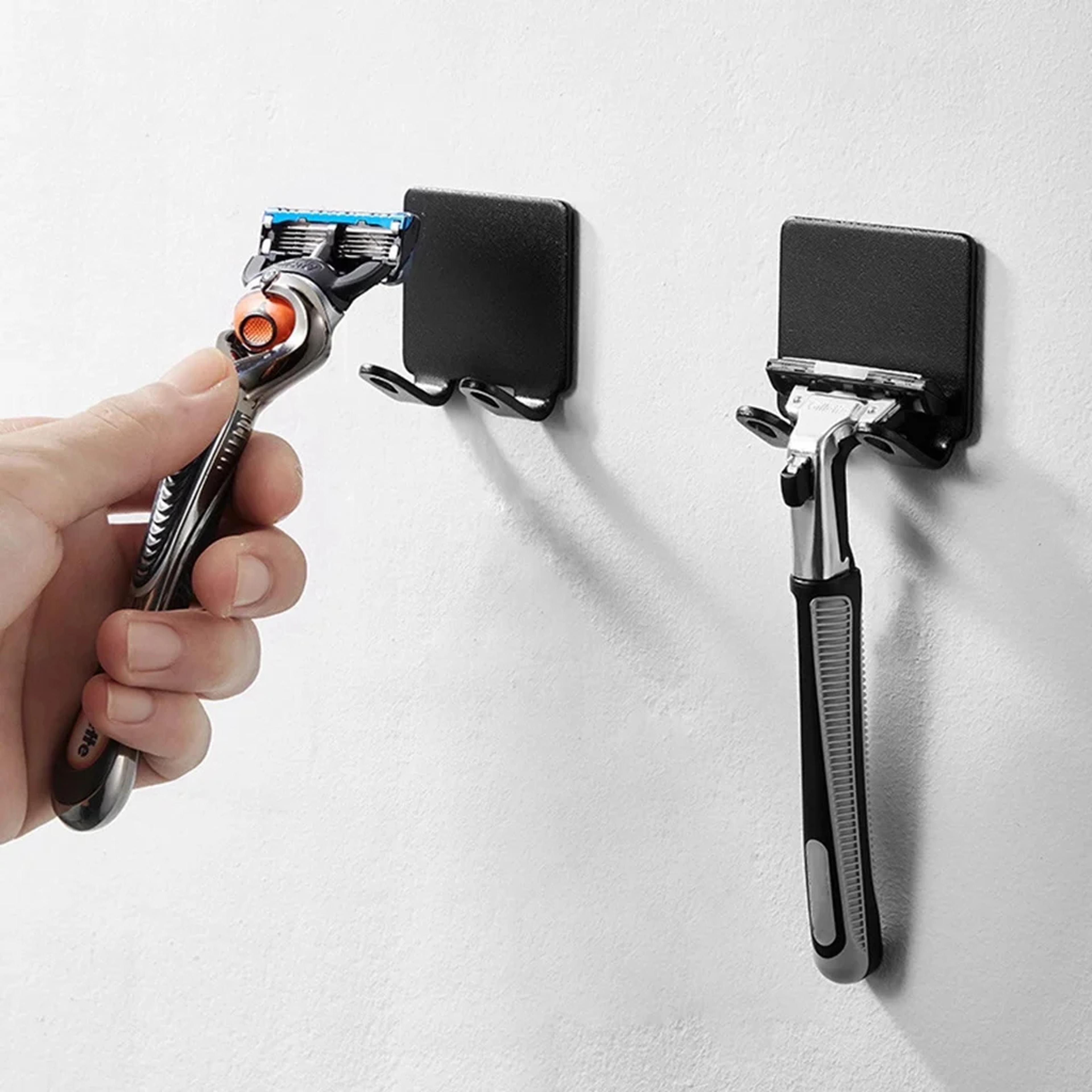 Bathroom Stainless Steel Razor Holder Shaver Shelf Wall Hook PunchFree Organizer Mens Shaving Rack  3