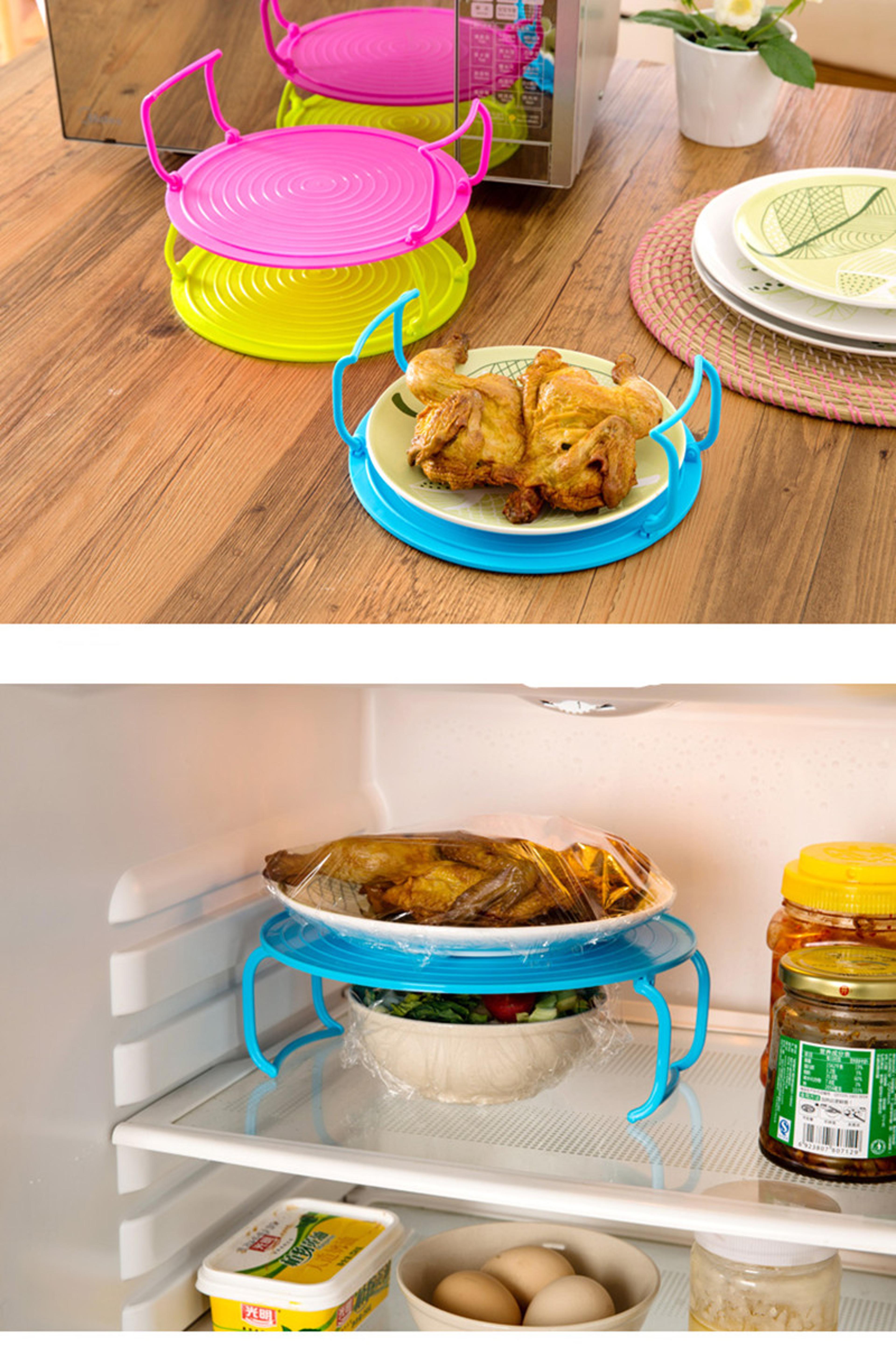 Double Layer Insulation Microwave Oven Tray Storage Rack Multifunctional Heating Steaming Rack Pot  4