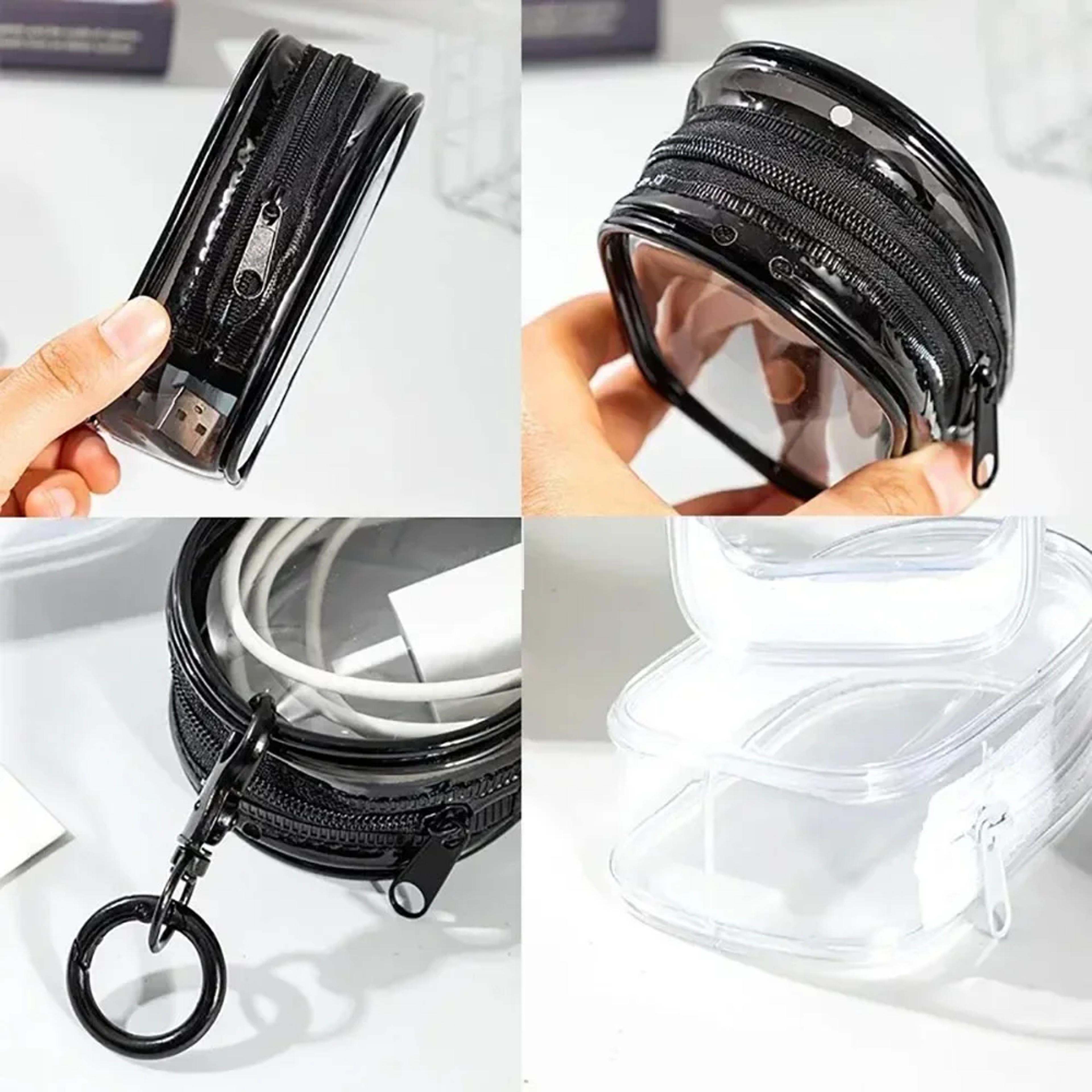 Plush Doll Earphone Case Transparent Protector Bag With Keychain For Display 4