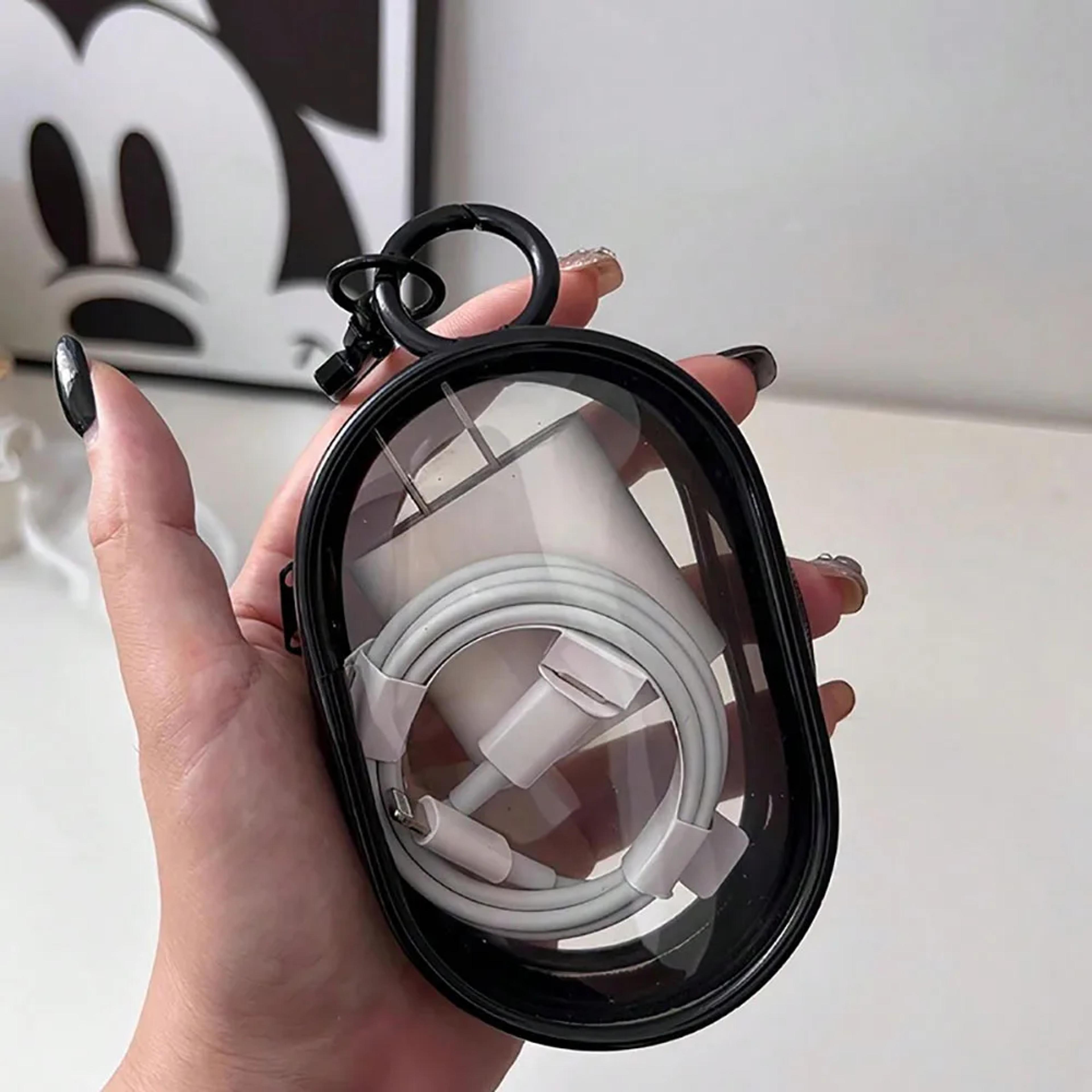 Plush Doll Earphone Case Transparent Protector Bag With Keychain For Display 7