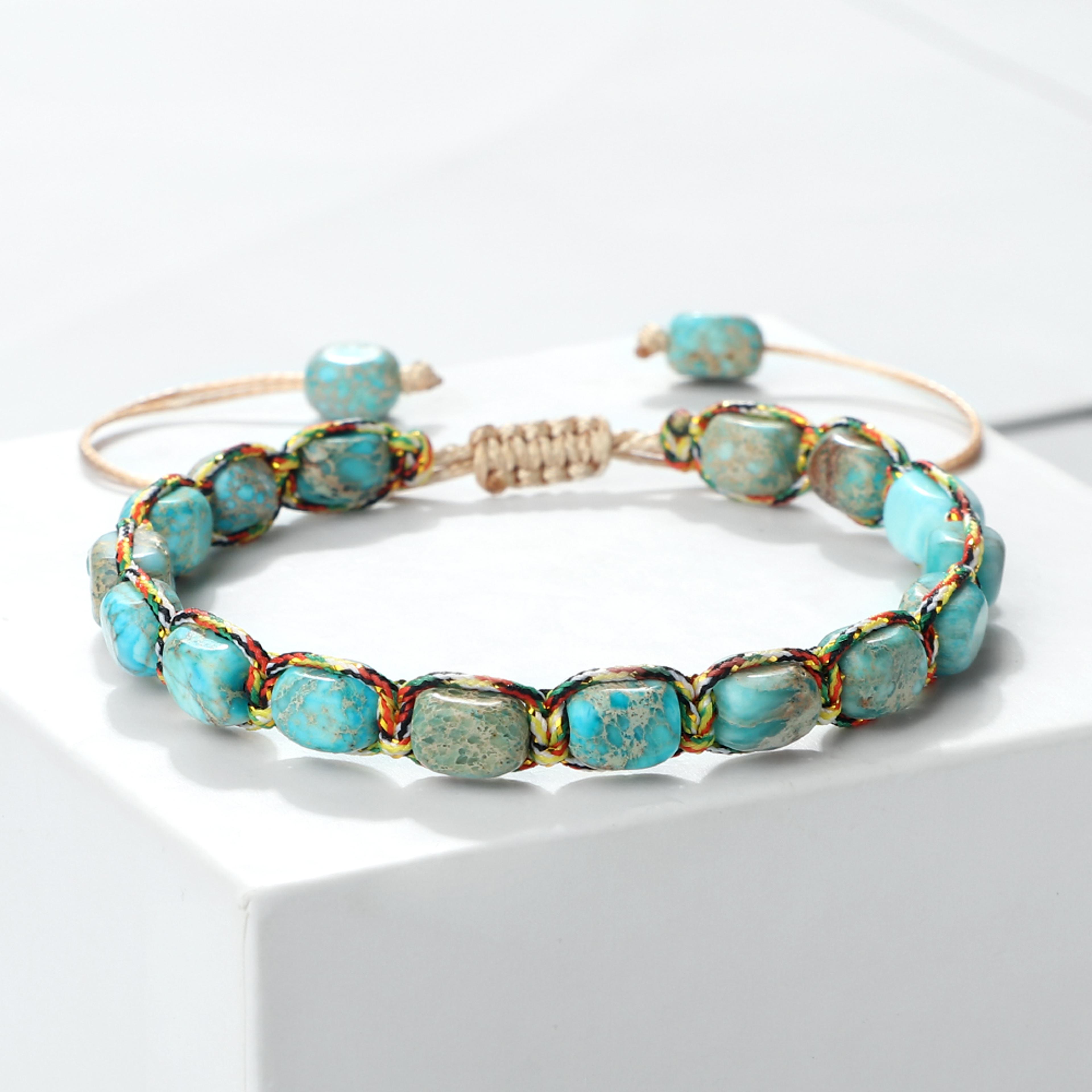 Bohemian Emperor Natural Stone Beaded Bracelet Adjustable Handmade Bangle For Women And Men Rope Br 3