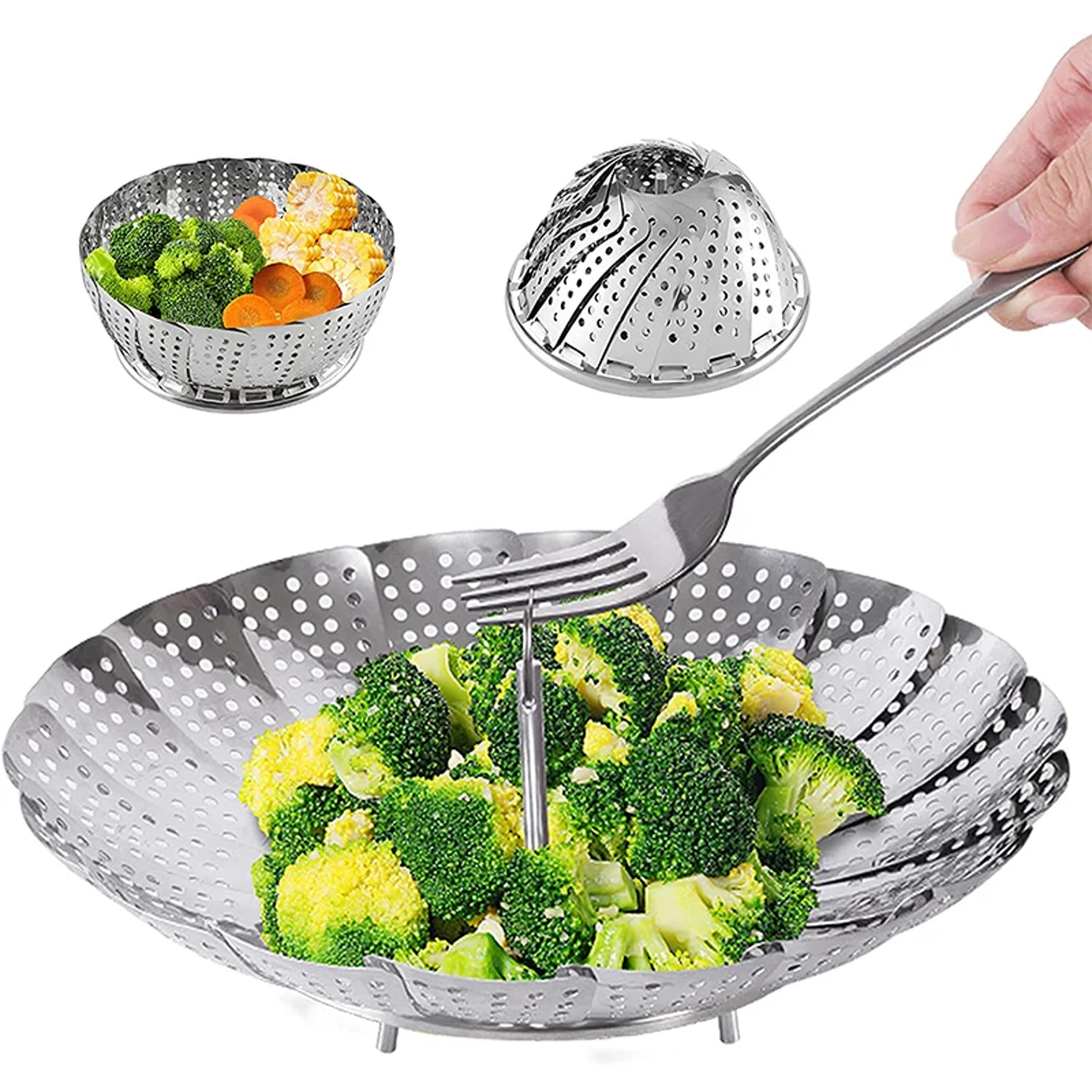 Expandable Collapsible Stainless Steel Steamer Basket Vegetable Insert For Healthy Steam Cooking Fo 0