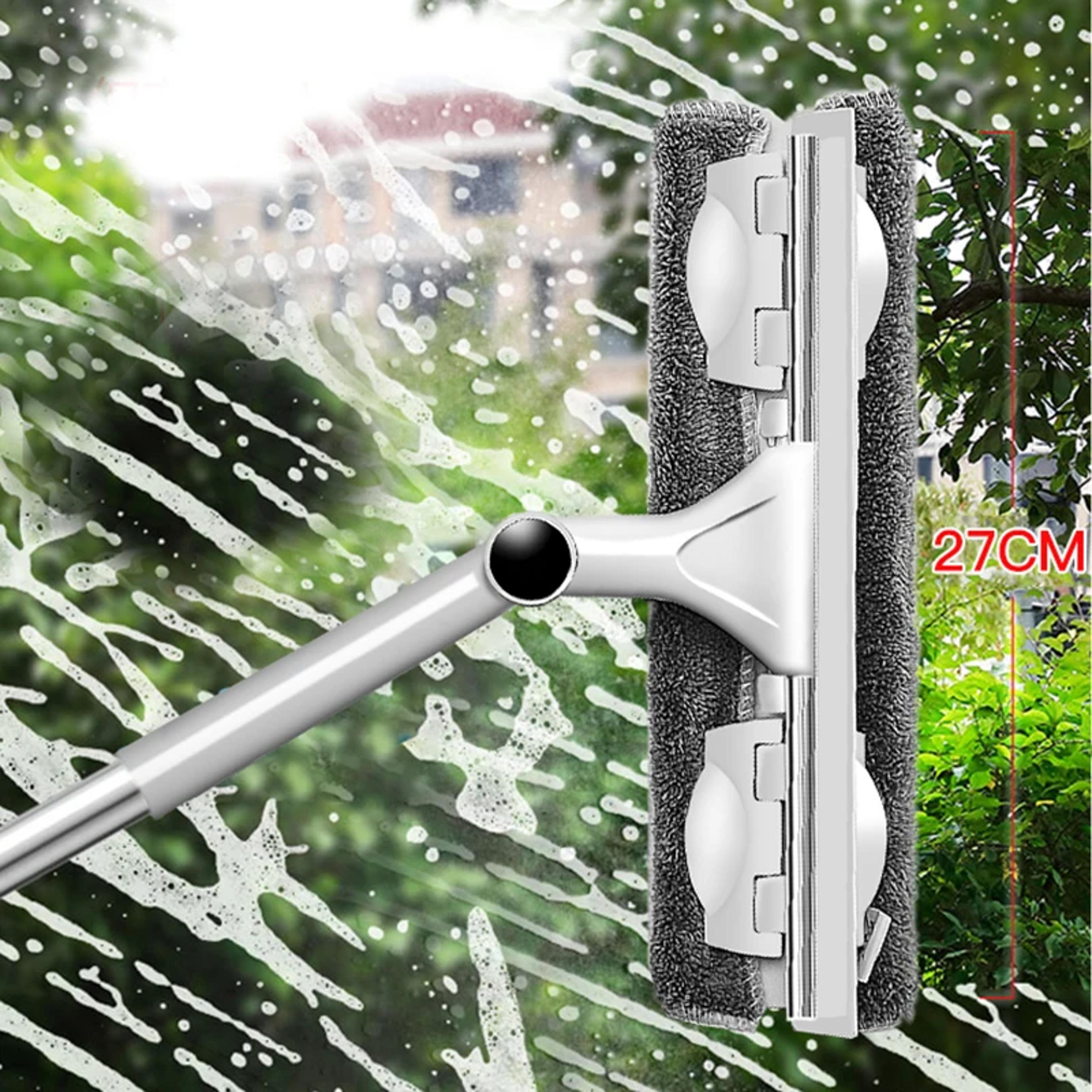 Household Telescopic Window Cleaning Tool Long Handle Brush Glass Washer Mop 0