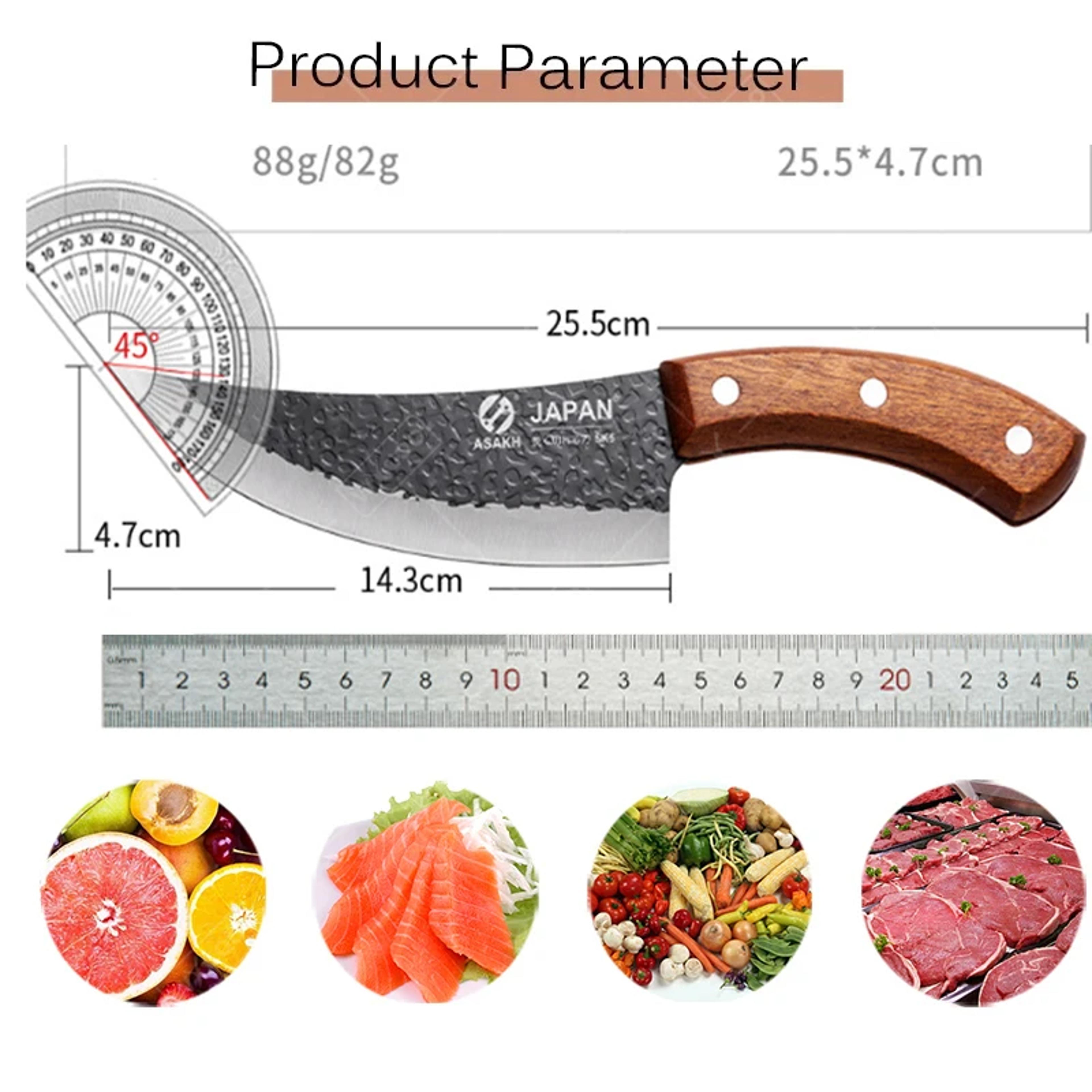 Hand Forged Butcher Knife Boning Japanese Kitchen Knife Stainless Steel Wooden Handle For Fruit And 6