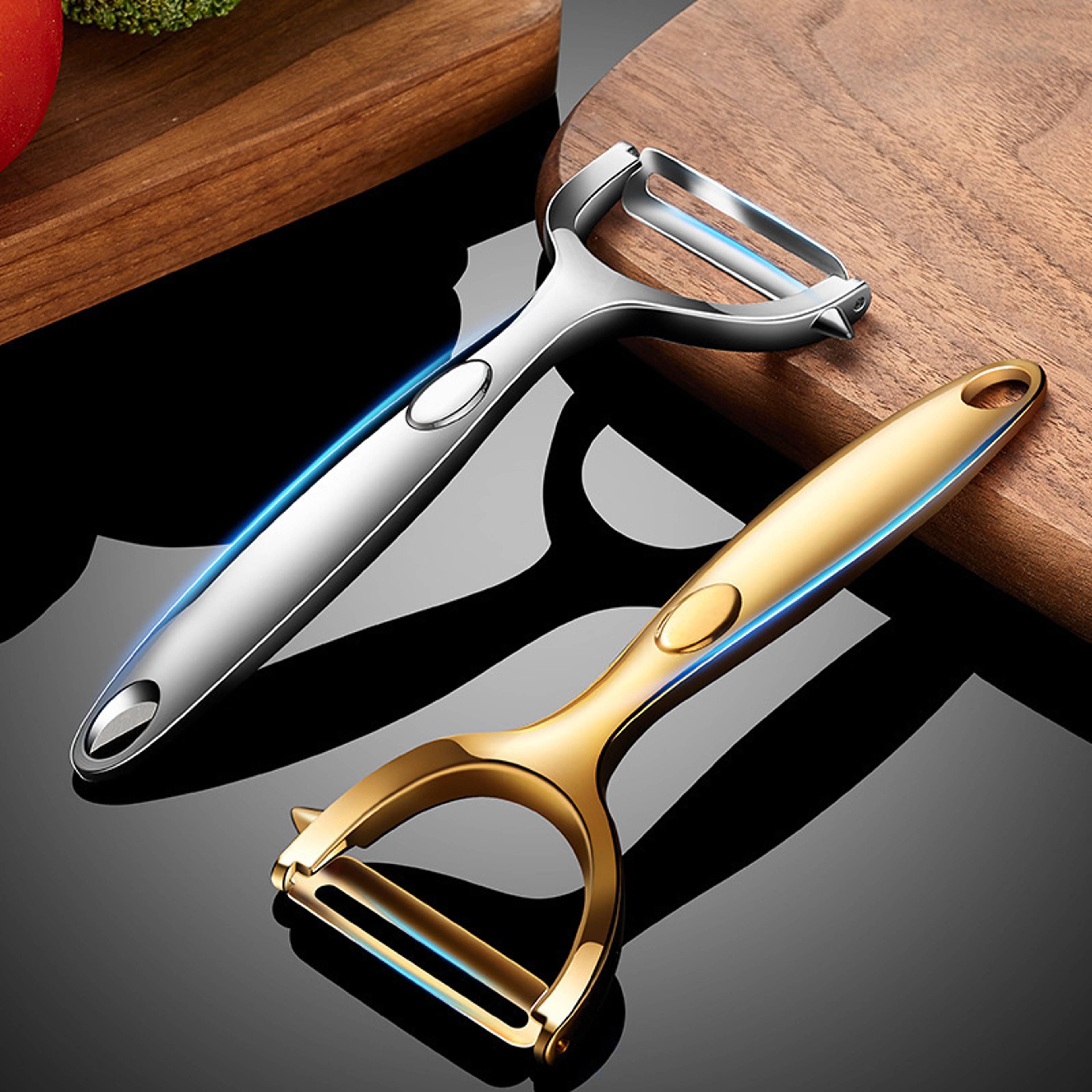 Golden Vegetable Peeler Potato Carrot Peeler Stainless Steel Kitchen Tool With NonSlip Handle 1
