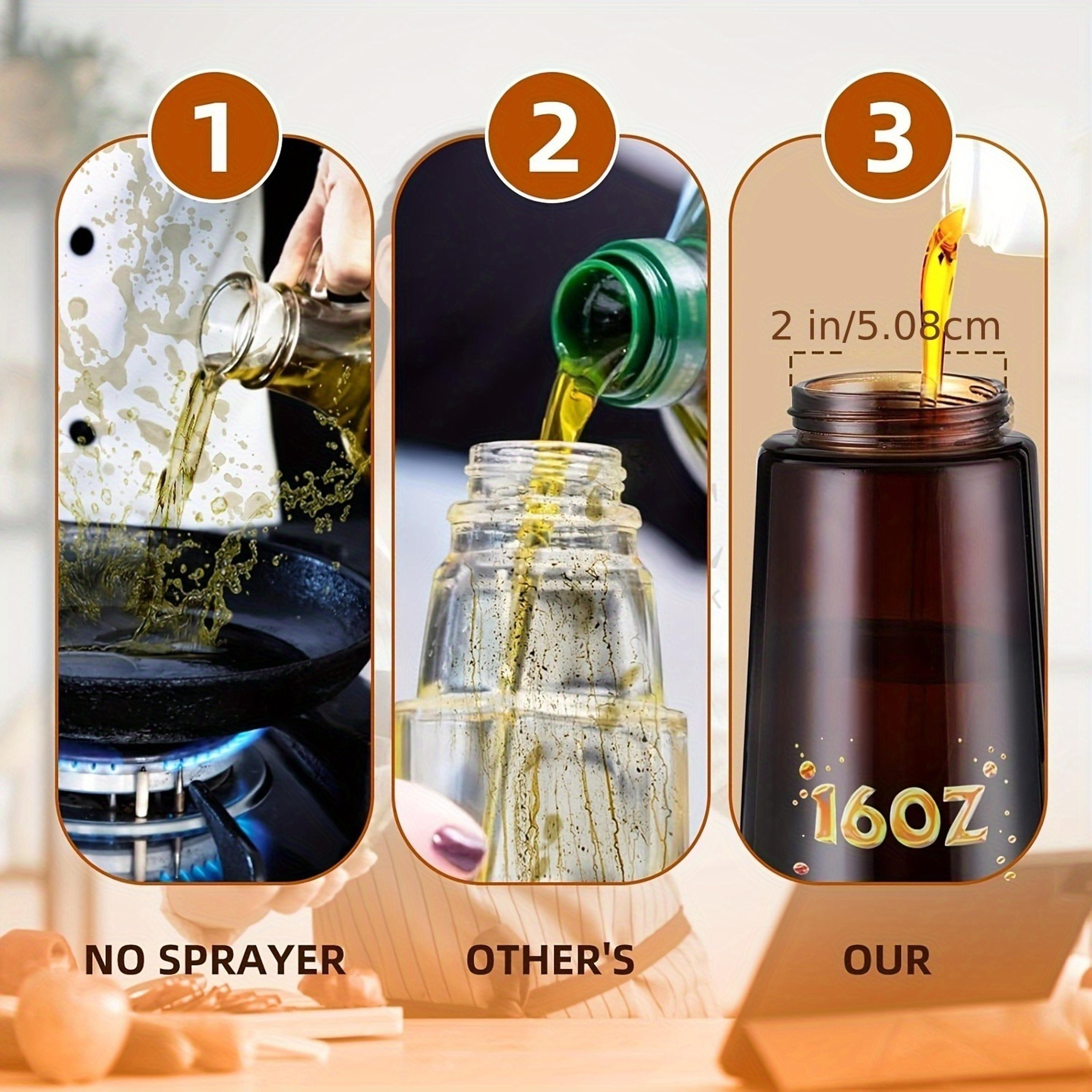 Light Blocking Brown Oil Sprayer For Cooking Olive Oil Dispenser Bottle Kitchen Oil Bottle Seasonin 3
