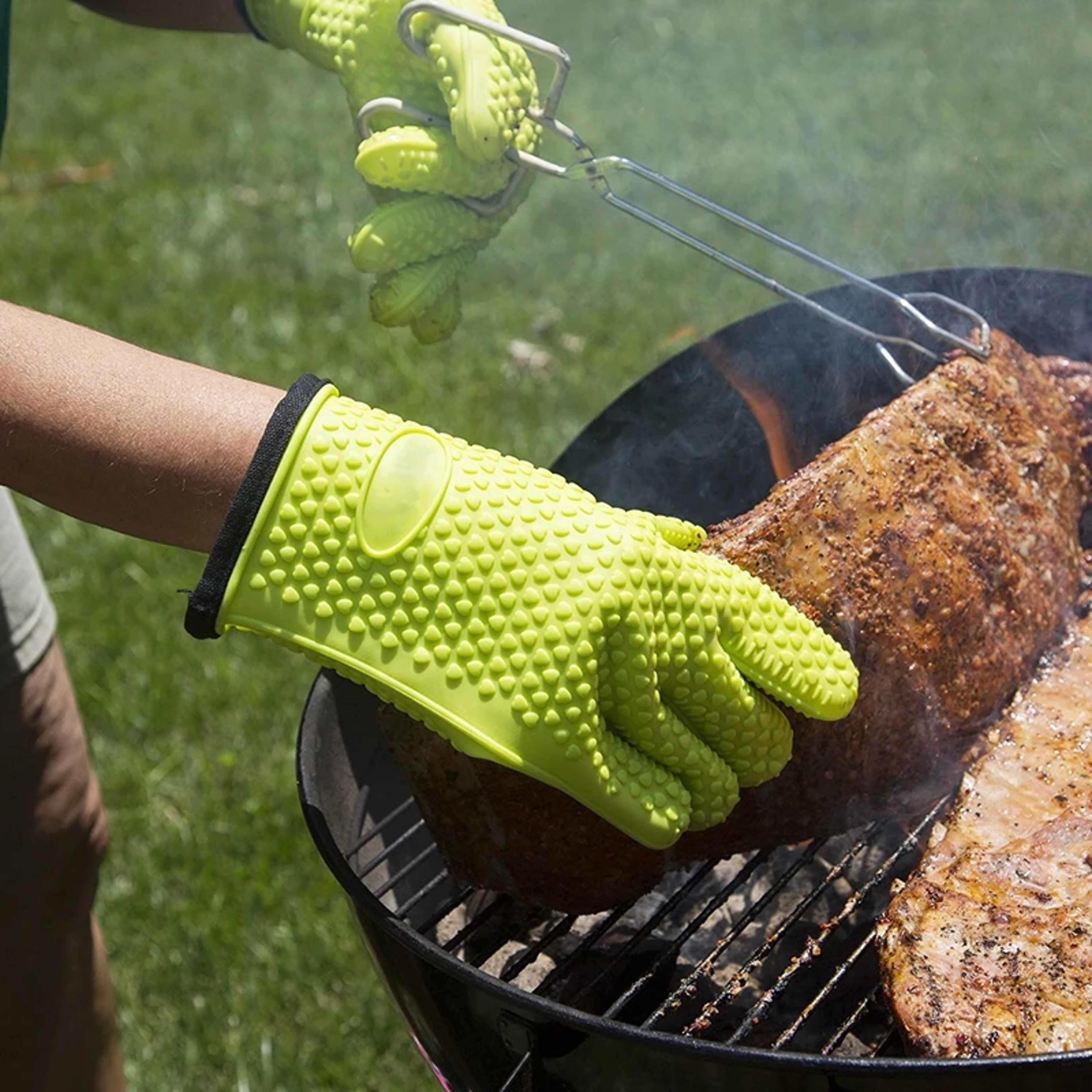 Heat Resistant Silicone Oven Mitts AntiScald Gloves For Baking BBQ Microwave Durable Potholder For  0