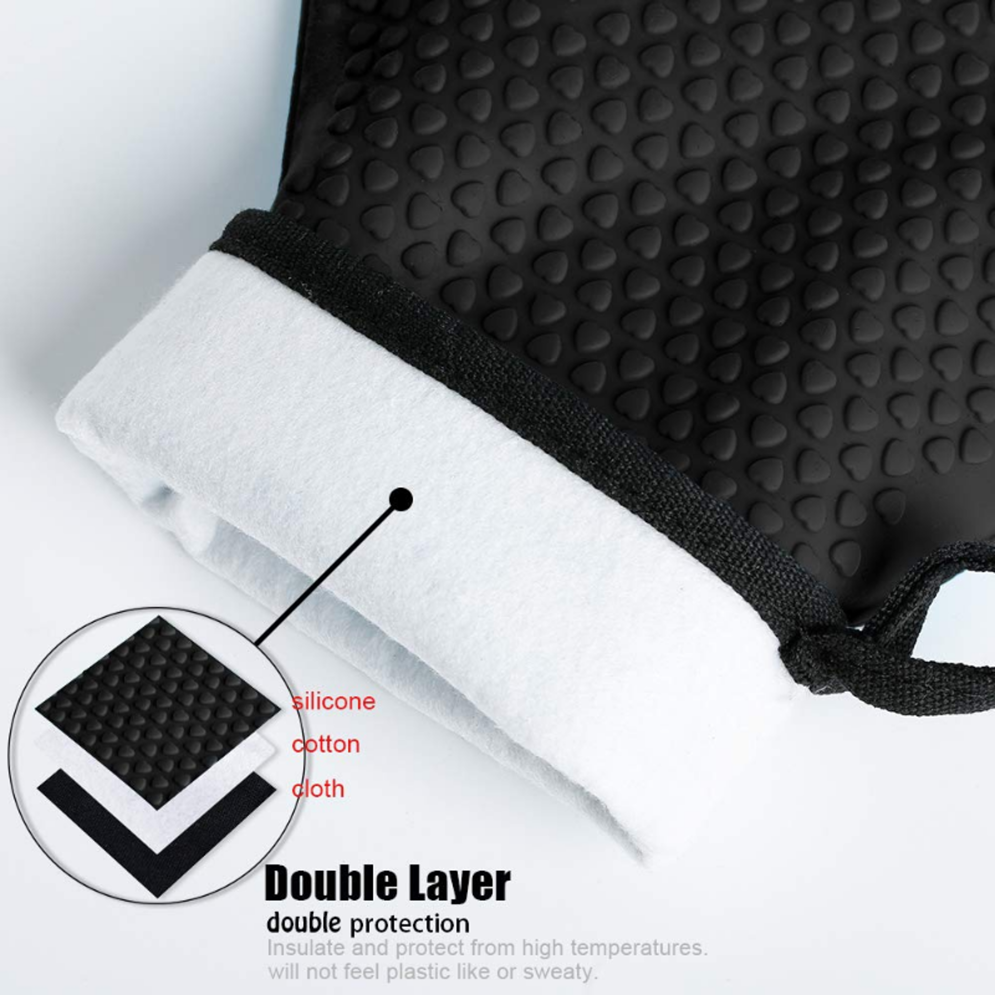 Heat Resistant Silicone Oven Mitts AntiScald Gloves For Baking BBQ Microwave Durable Potholder For  5