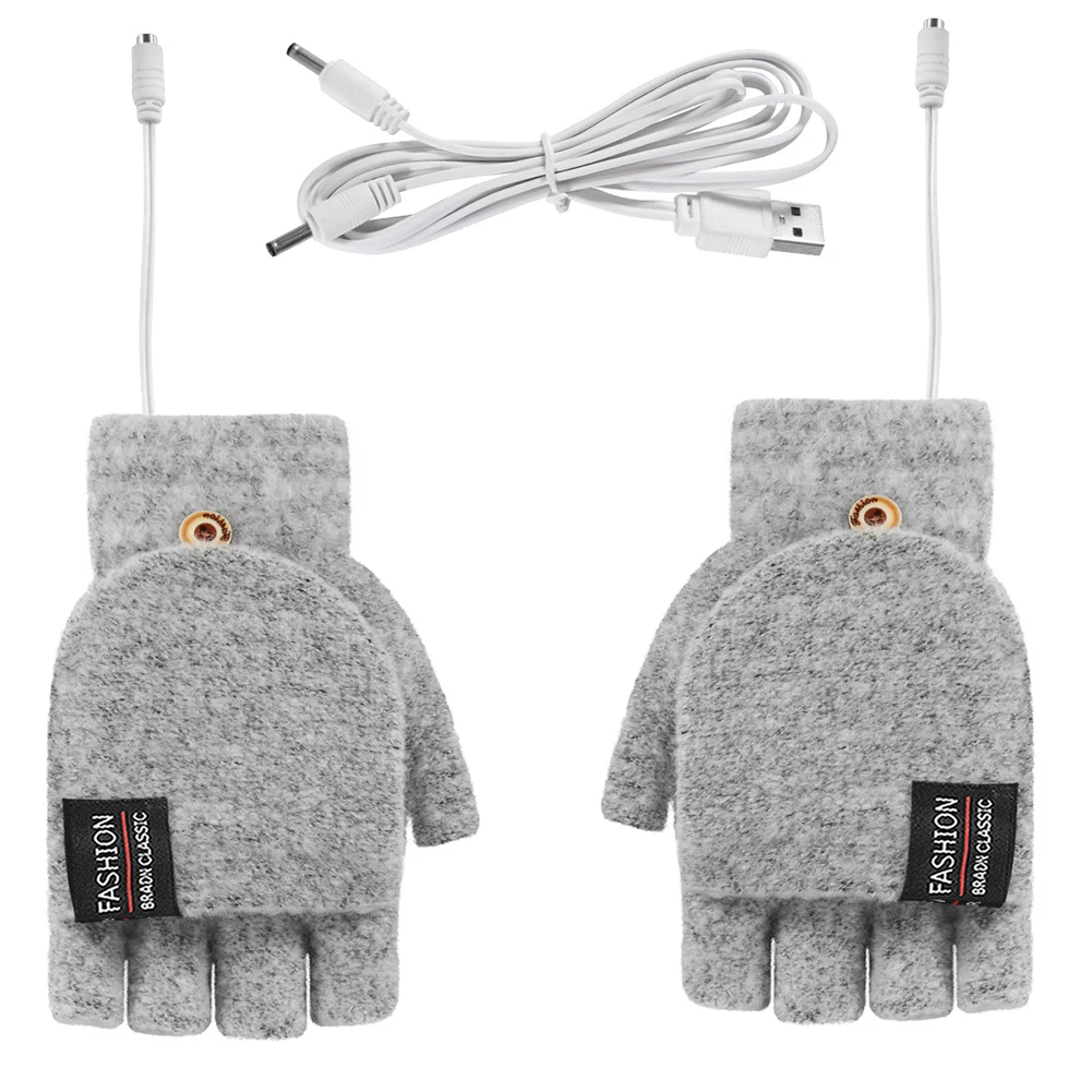 Rechargeable USB Electric Heated Gloves Hand Warmers Mittens For Winter Sports Skiing Heater Laptop 5