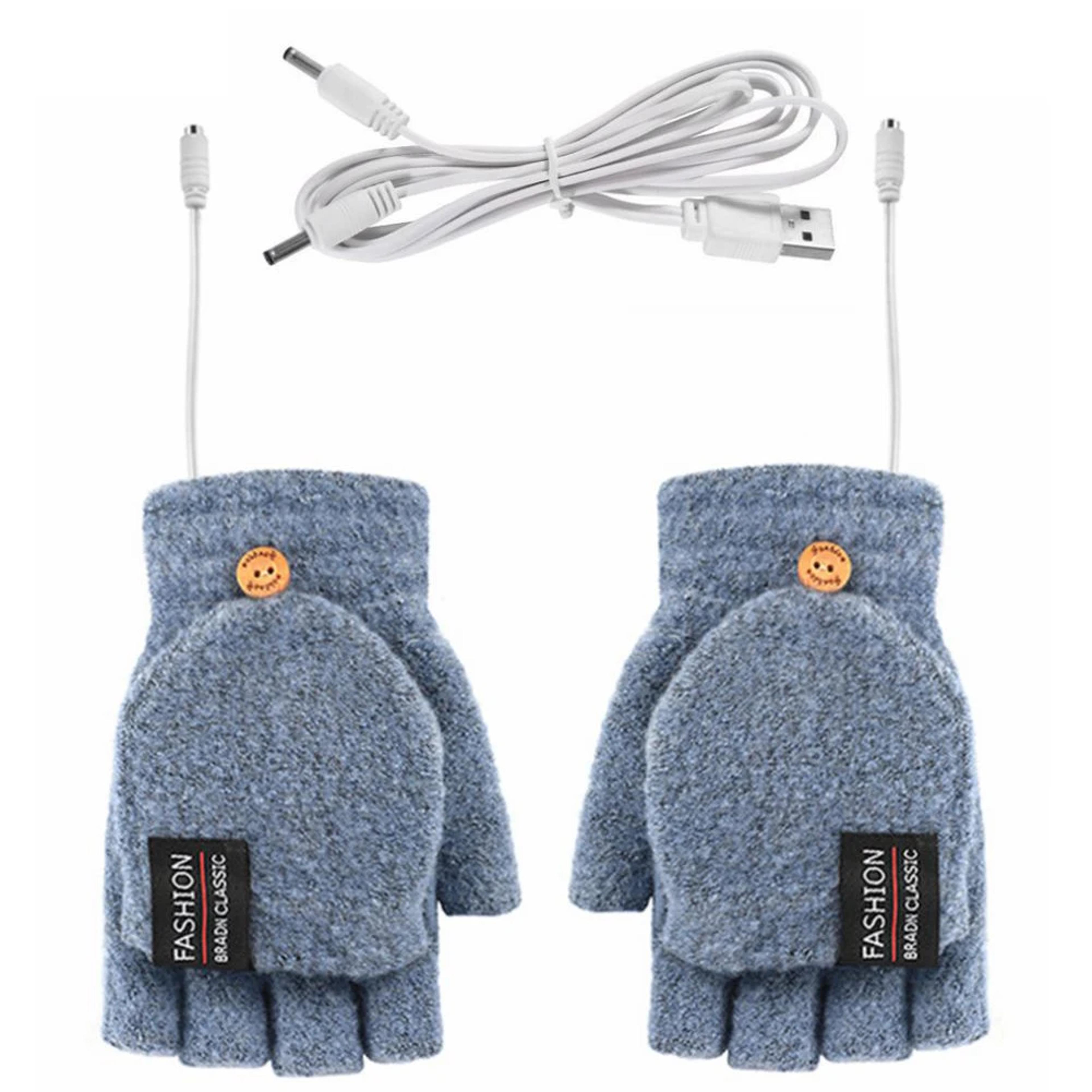 Rechargeable USB Electric Heated Gloves Hand Warmers Mittens For Winter Sports Skiing Heater Laptop 8