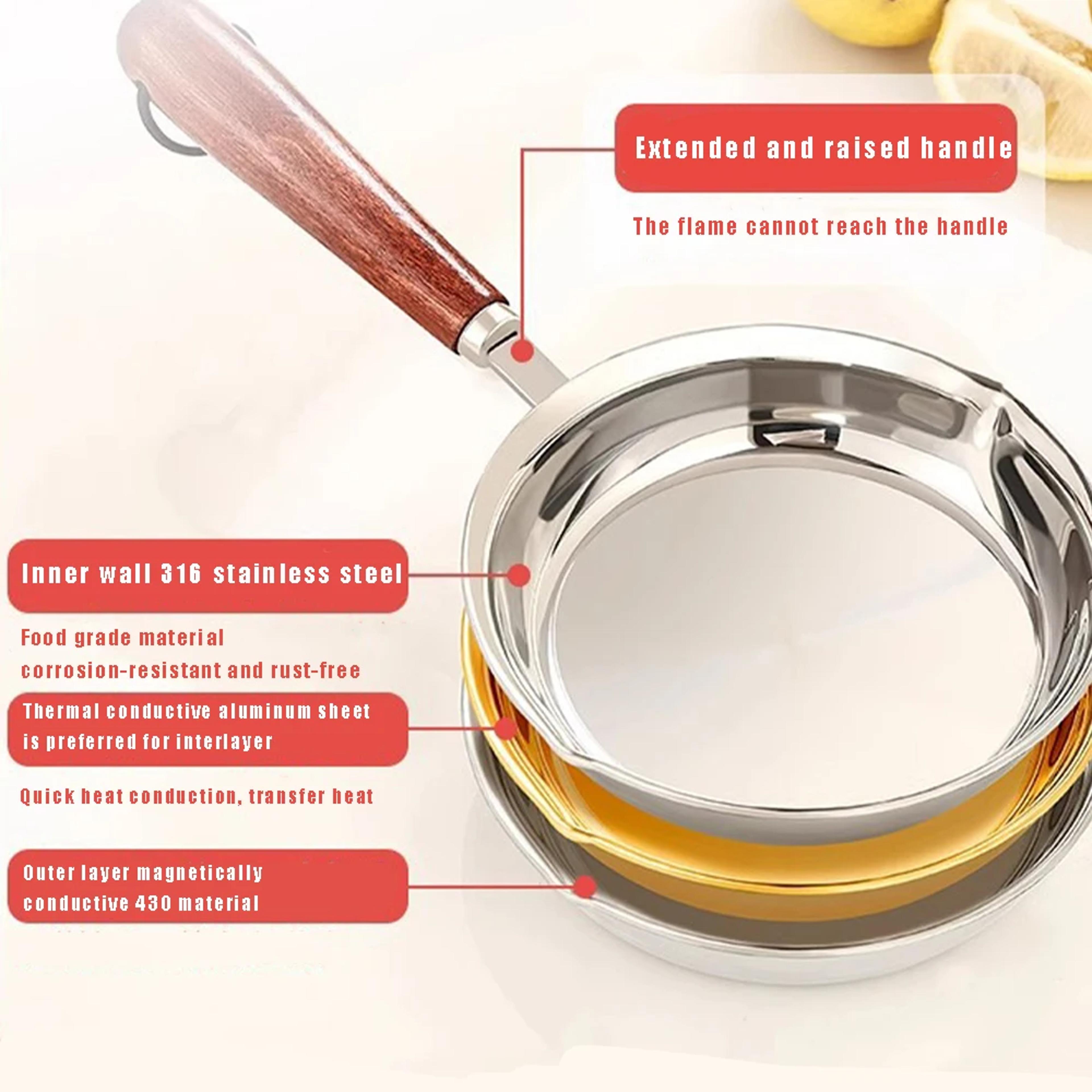 Outdoor Household Stainless Steel Mini Oil Pan Egg Frying Pan Cooking Pan 3