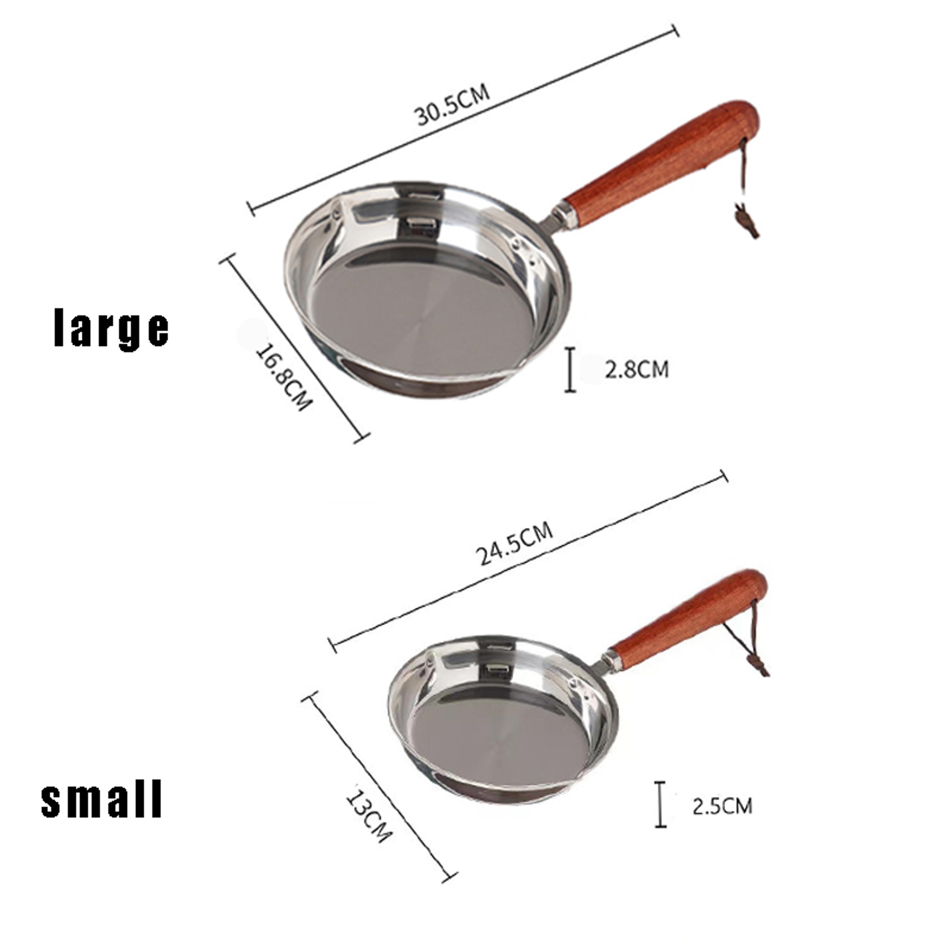 Outdoor Household Stainless Steel Mini Oil Pan Egg Frying Pan Cooking Pan 5