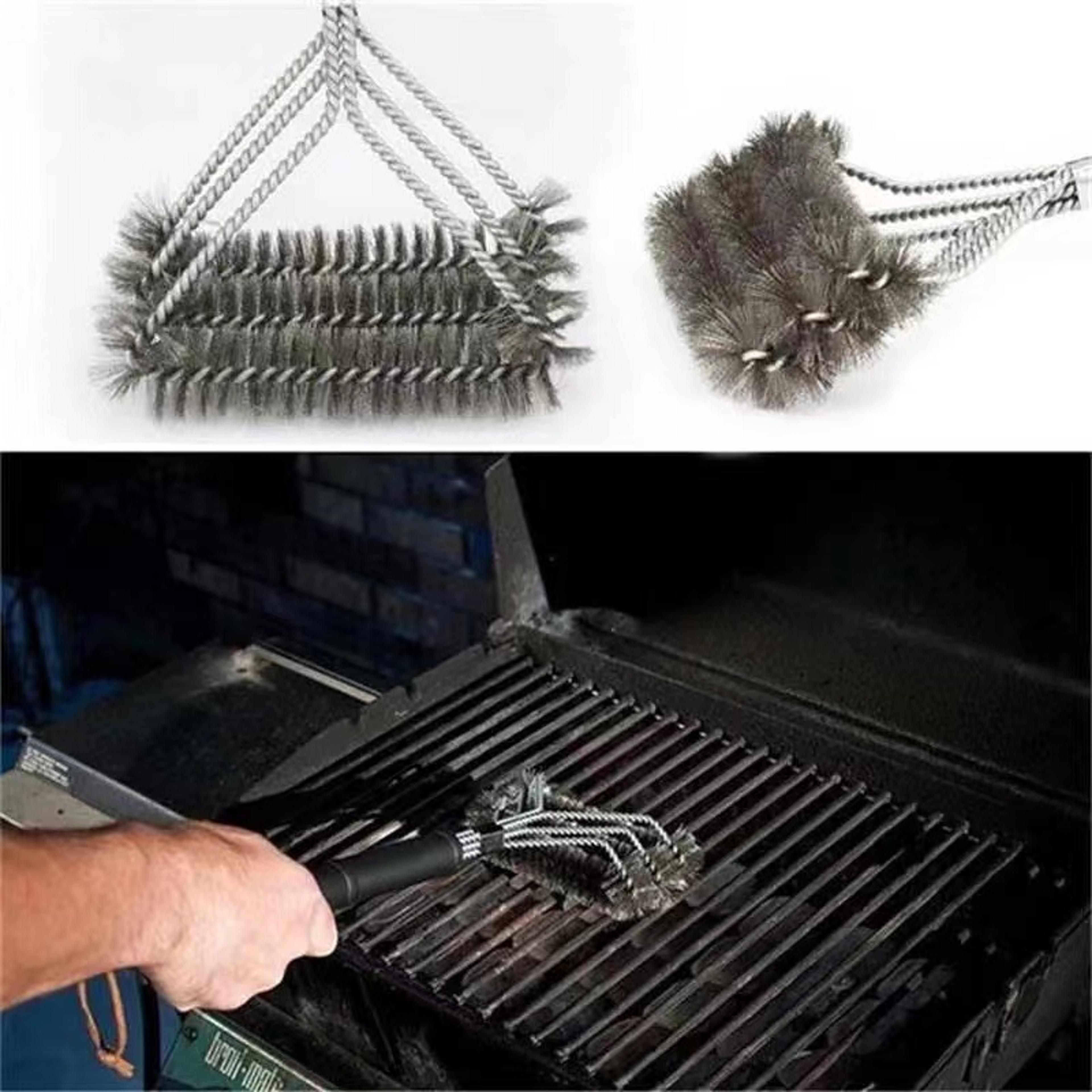 Safe Grill Brush Bristle Free BBQ Grill Brush Rust Resistant Stainless Steel Barbecue Cleaner 2