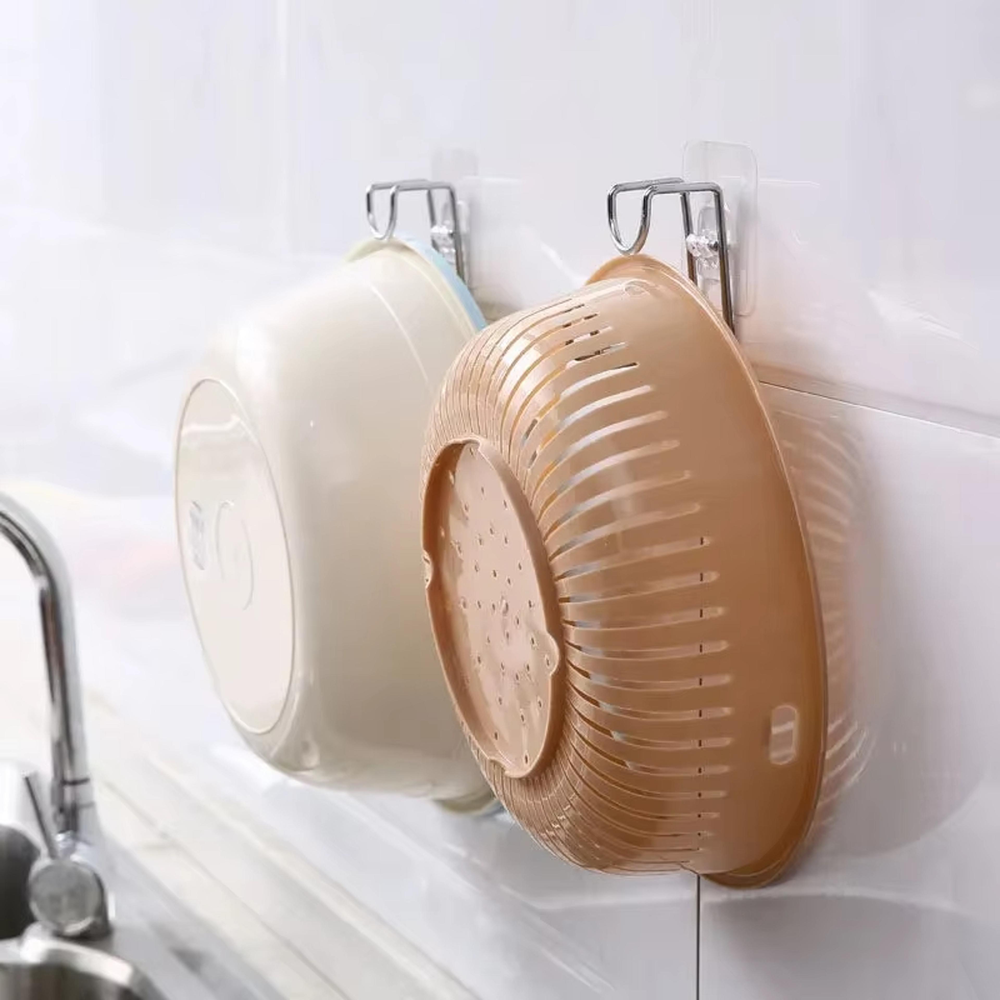 Stainless SelfAdhesive Hooks For Wall Bathroom Basin Storage Rack Holder 0