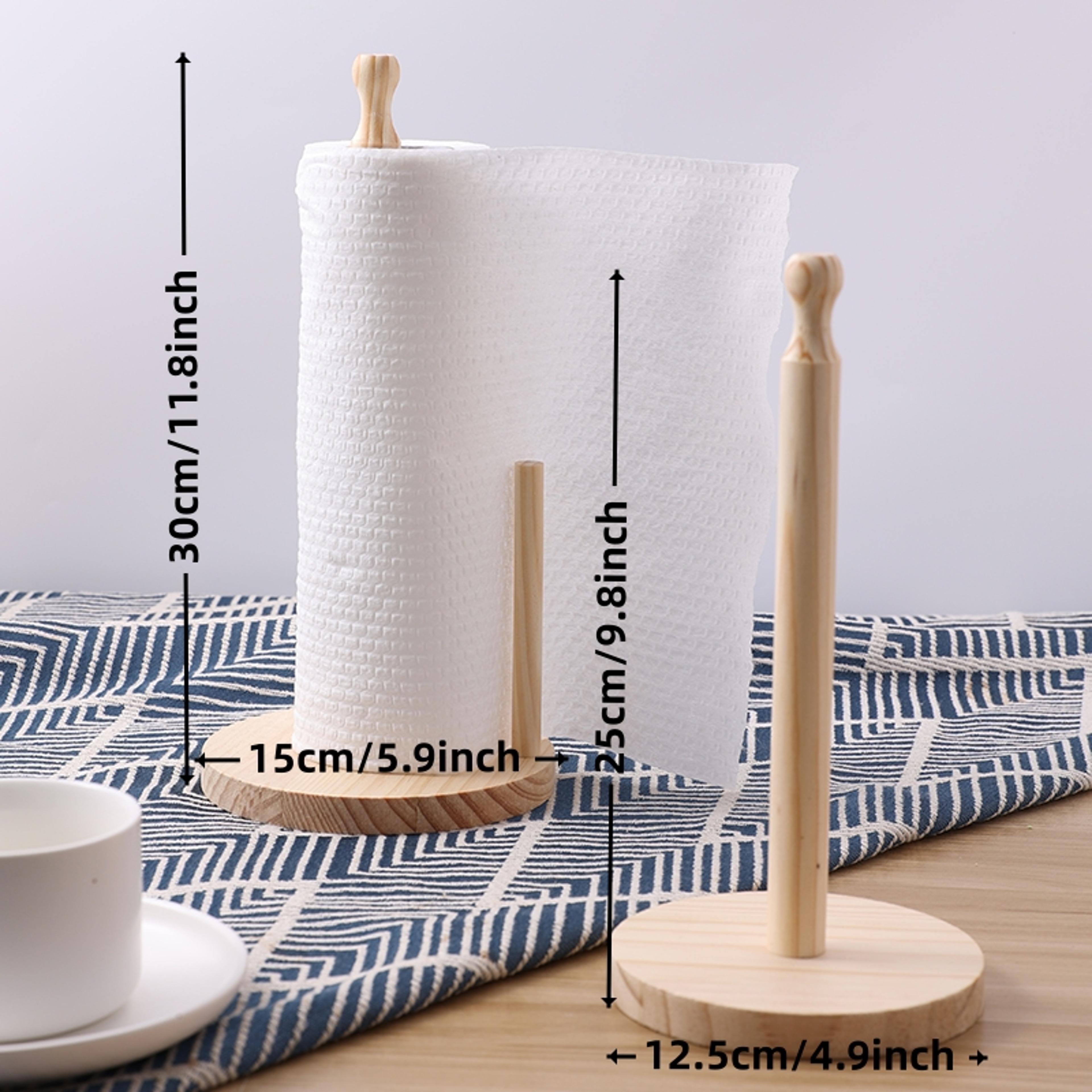 Wooden Standing Paper Towel Holder Kitchen Restaurant Roll Dispenser 4