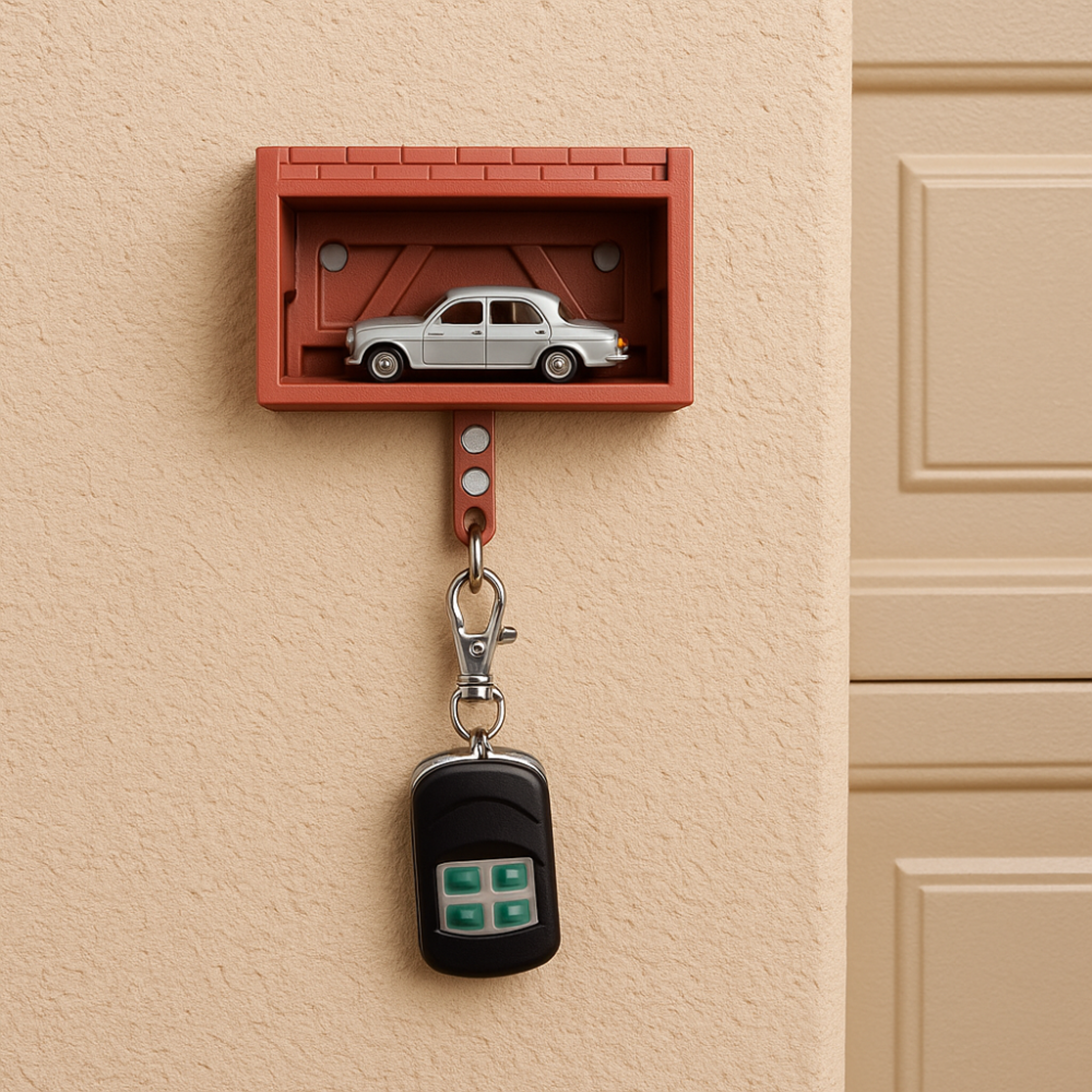 Multifunctional Funny Wall Mount Key Rack Creative Car Garage Key Holder With Opening Door 4