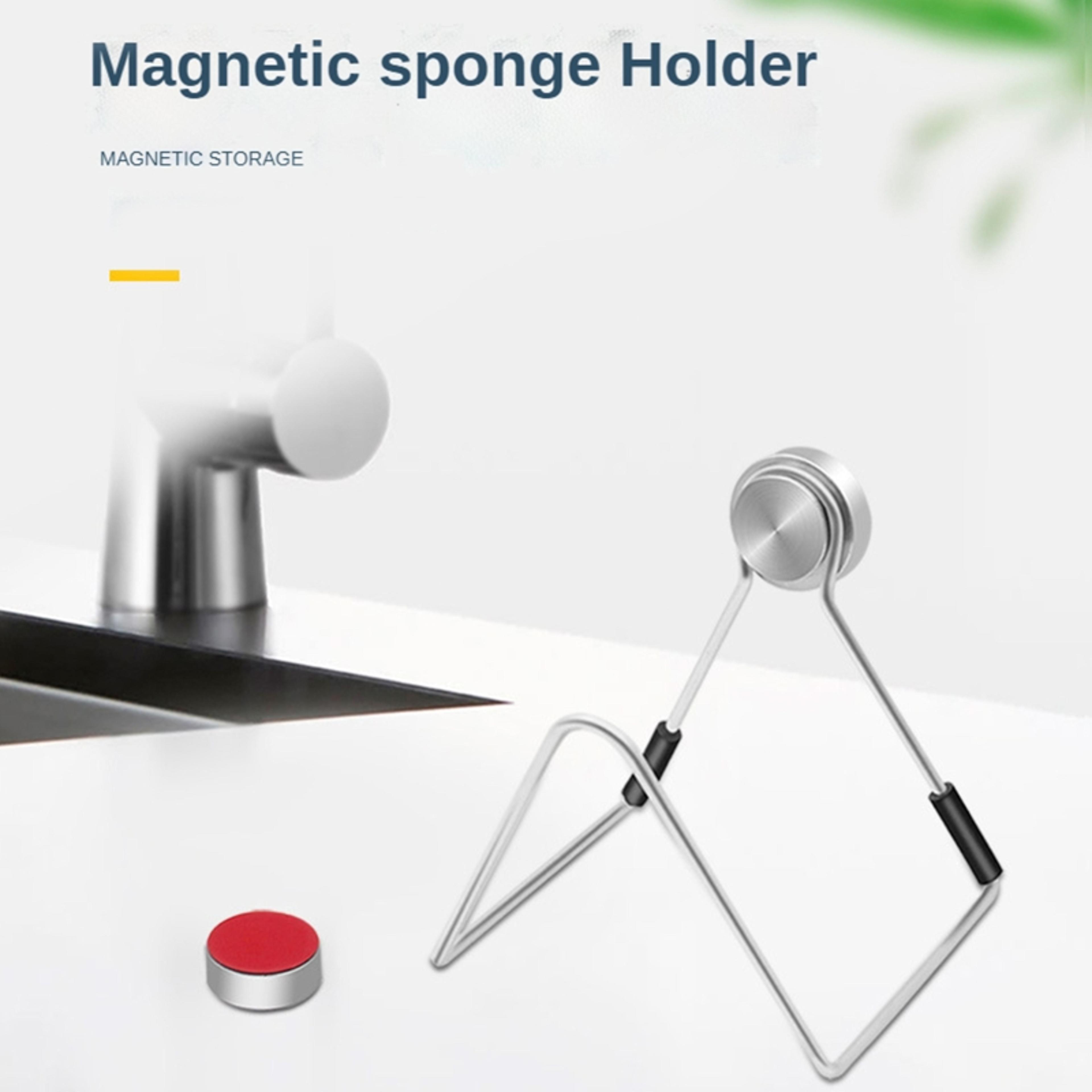 Dish Drainer Kitchen Stainless Steel Drain Rack Magnetic Sponge Holder For Kitchen Sink 0