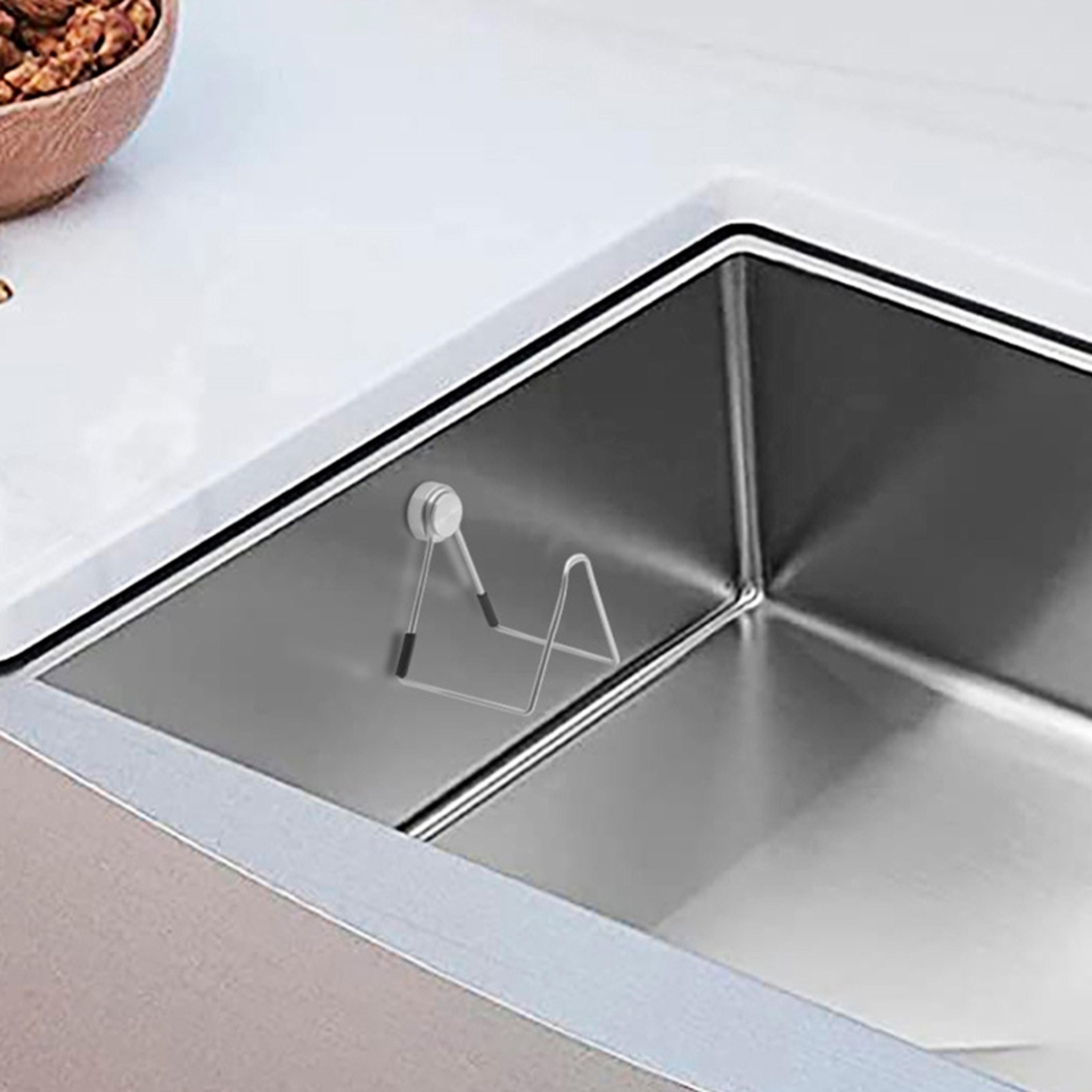 Dish Drainer Kitchen Stainless Steel Drain Rack Magnetic Sponge Holder For Kitchen Sink 2