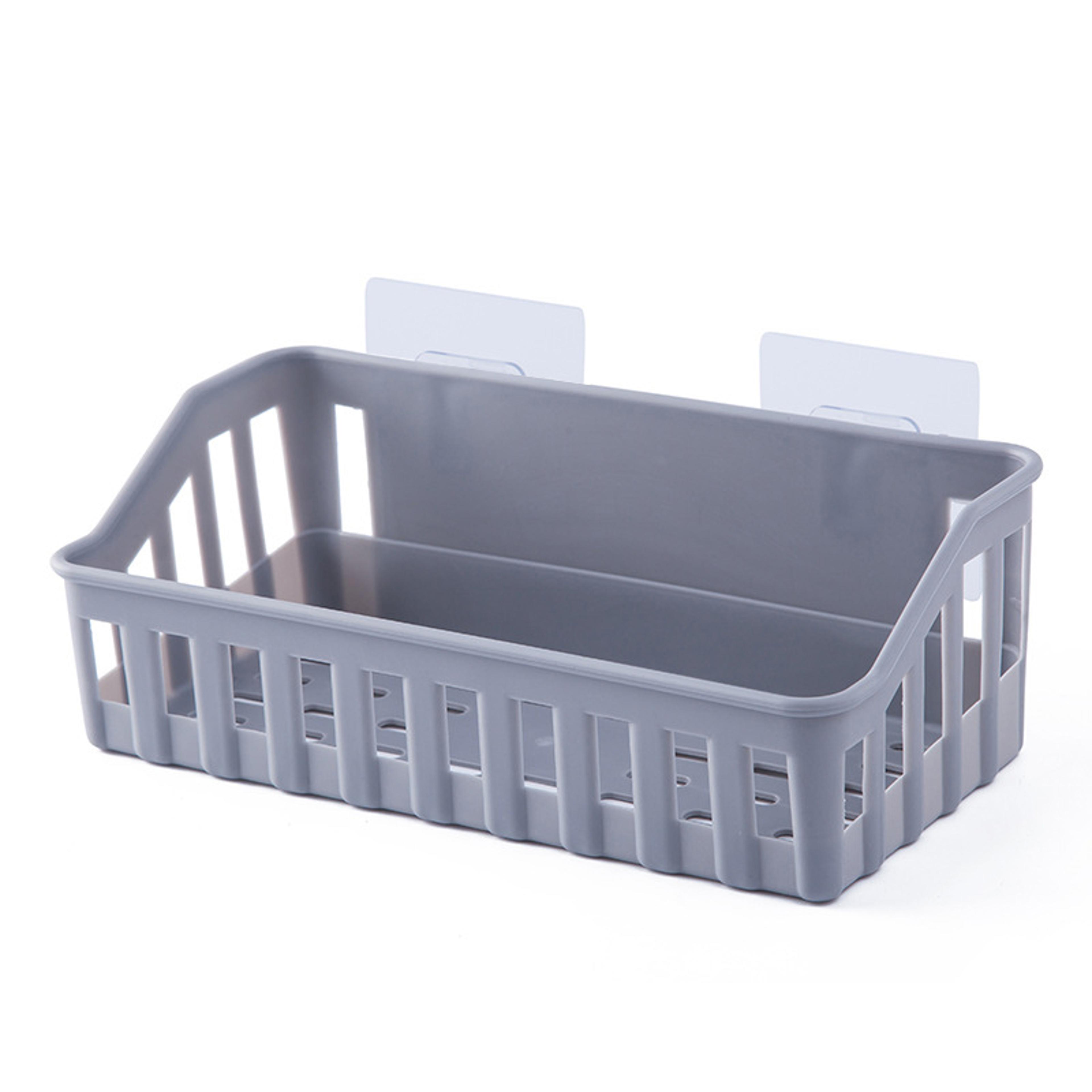 solid-color hollowed-out empty storage rack, plastic multi-functional storage basket for bathroom, porou draining design