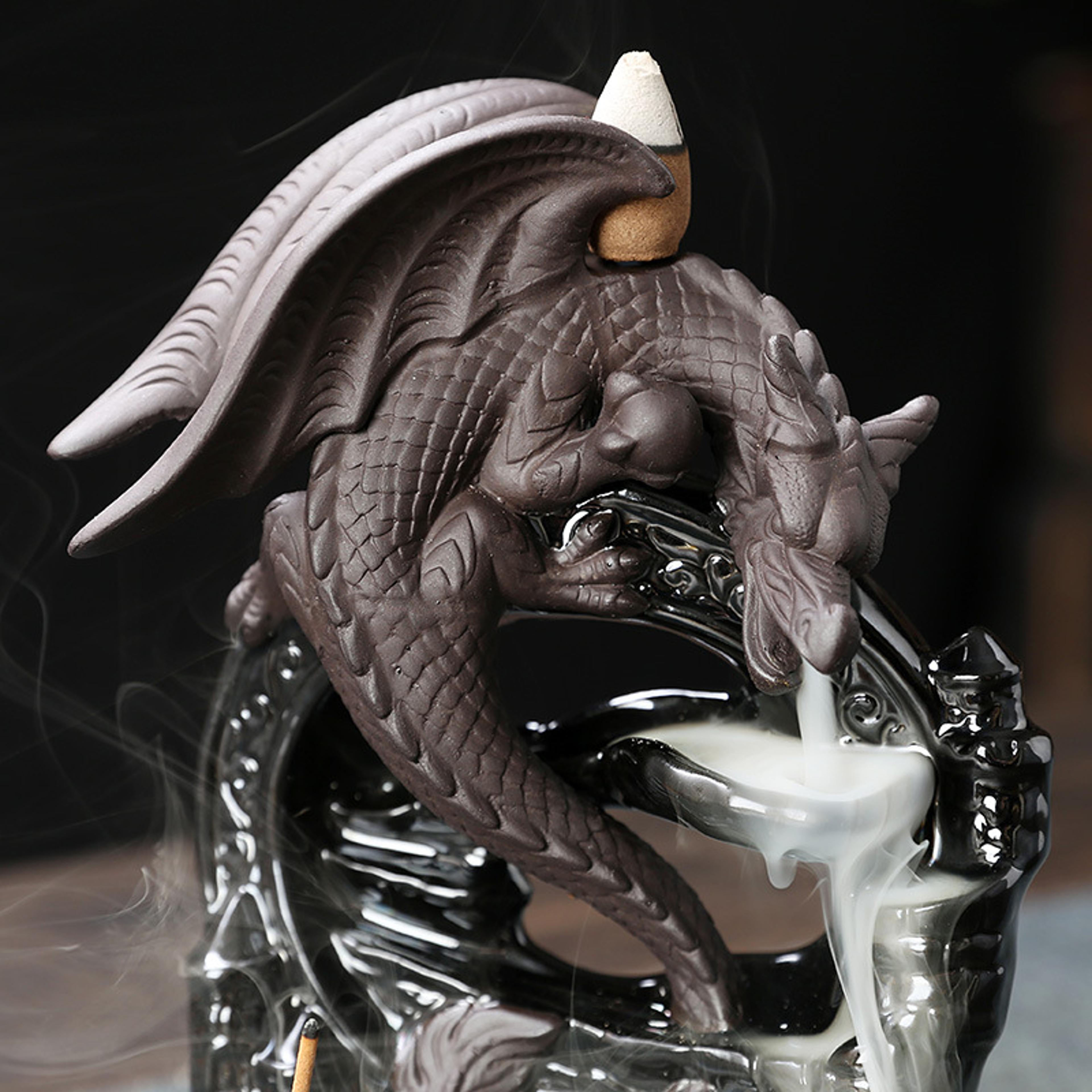 Vintage Dragon Backflow Incense Burner Ceramic Aromatherapy Decor For Home Tabletop Style 2