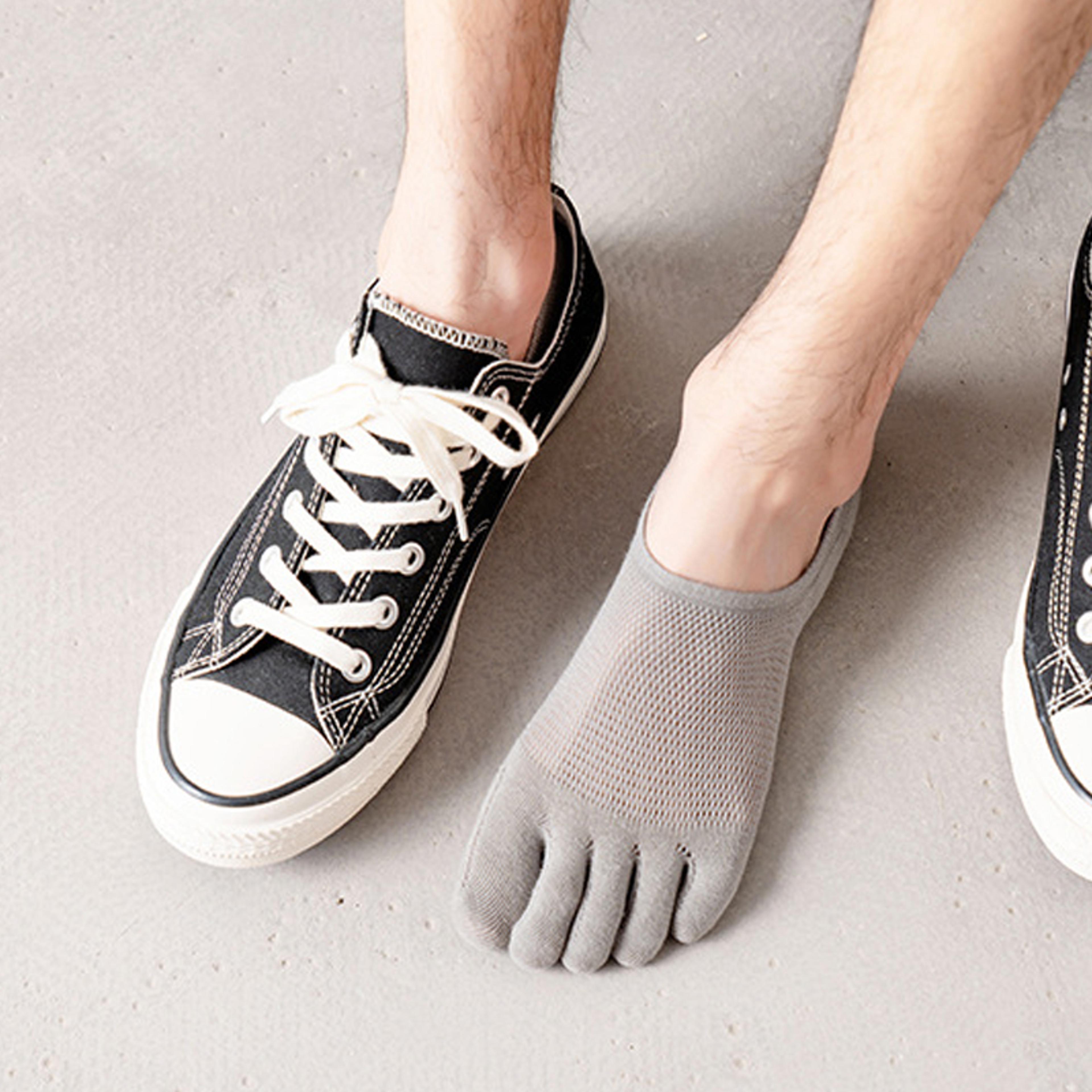 Invisible Toe Socks Summer Thin Cotton Mesh Breathable Soft Elastic Comfort Socks 2