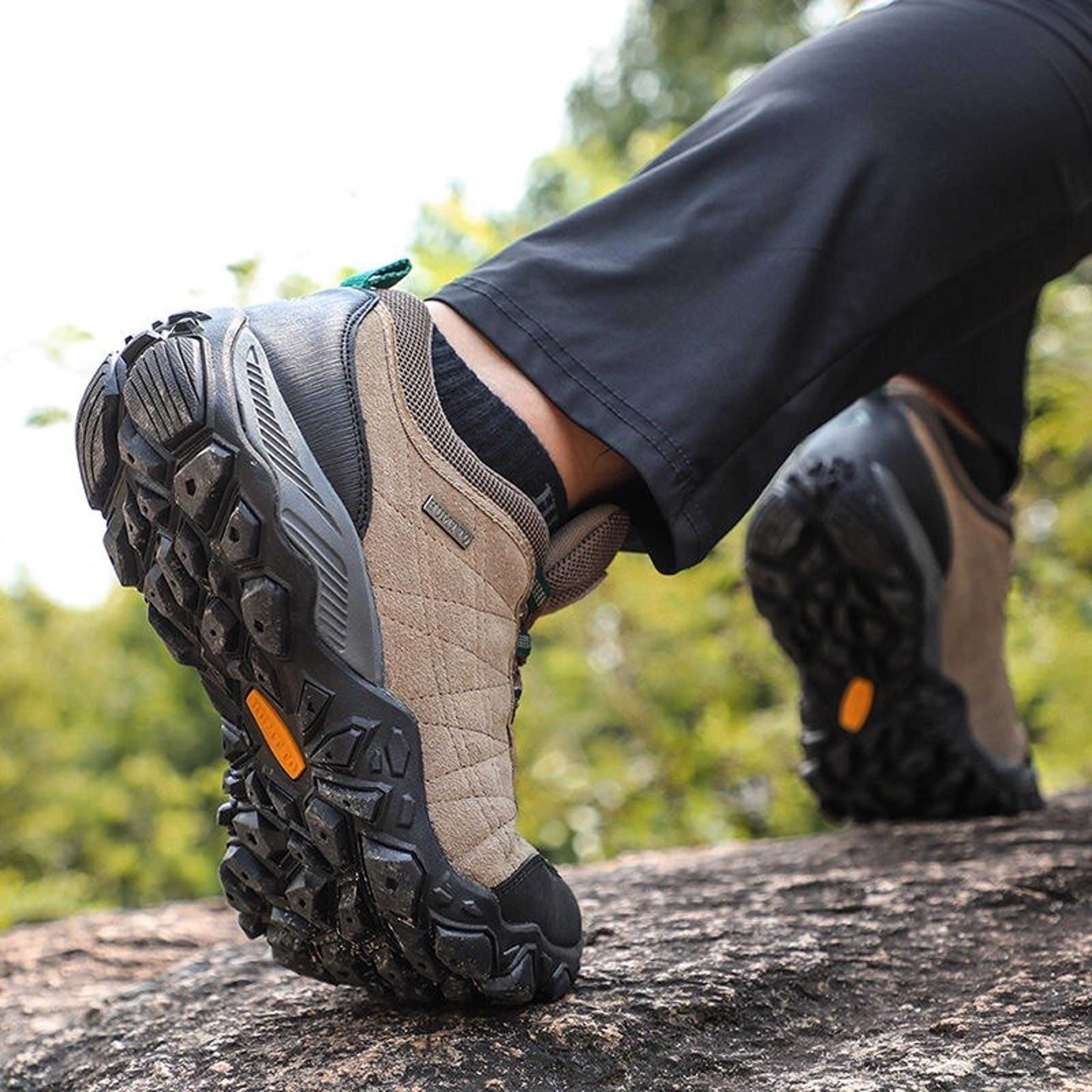 Leather Mens Hiking Shoes Winter Trekking Climbing Sneakers Durable Outdoor Work Boots 1