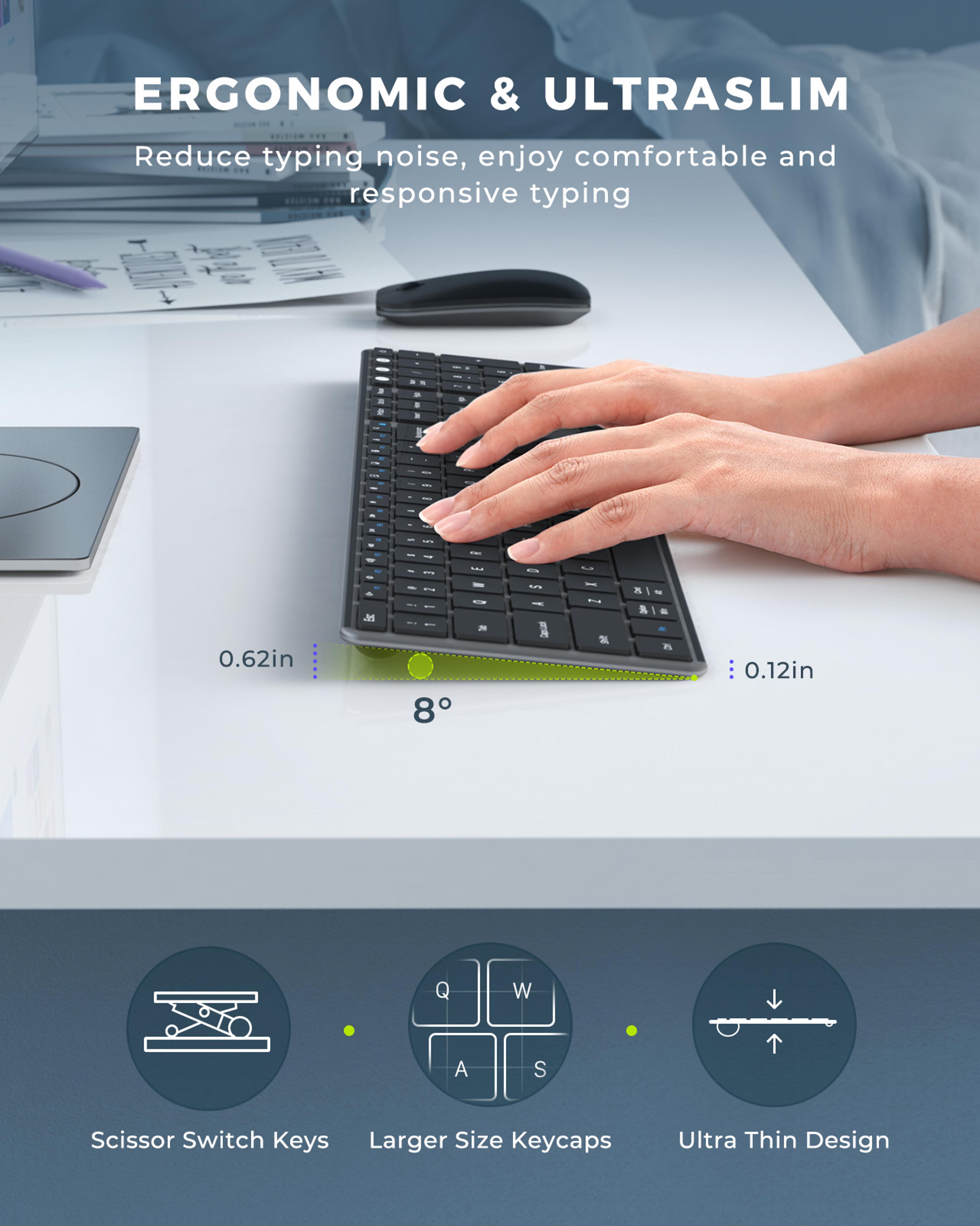 Wireless Bluetooth Keyboard And Mouse Combo Rechargeable Slim Keyboards Mice For MacBook Windows 1
