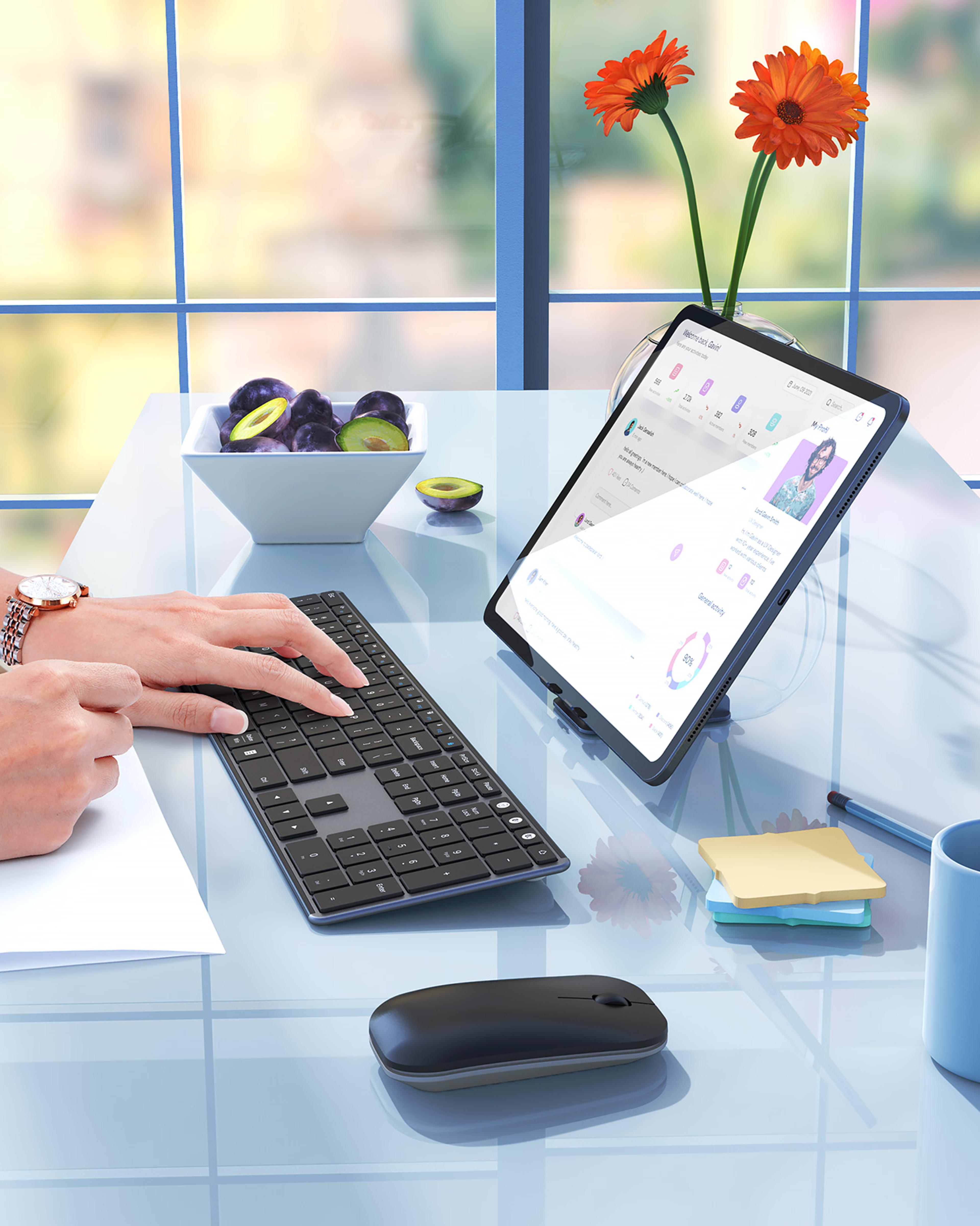 Wireless Bluetooth Keyboard And Mouse Combo Rechargeable Slim Keyboards Mice For MacBook Windows 5