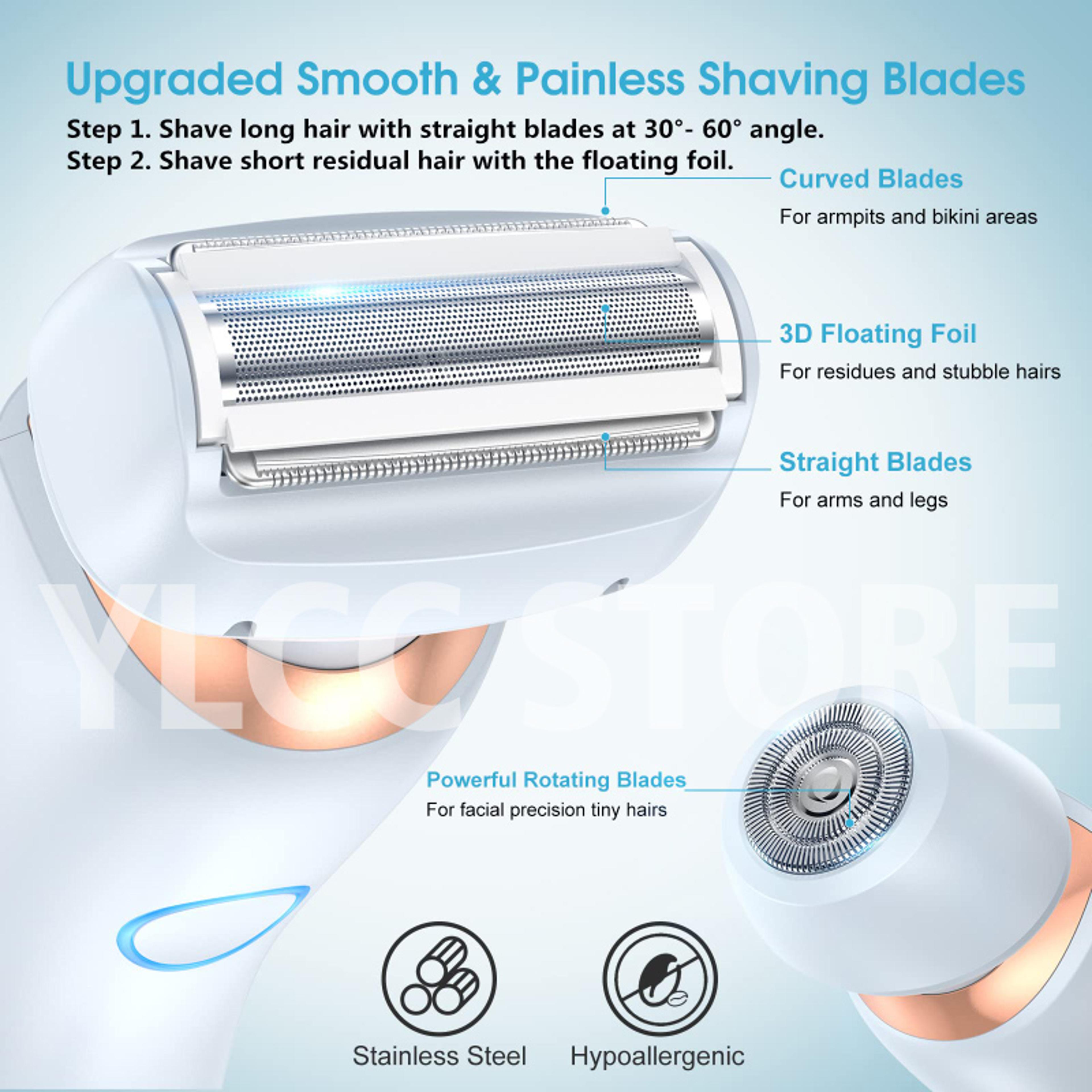 Electric Razor For Women Waterproof Bikini Trimmer Face Shaver For Silky Smooth Skin Painless Safe  2