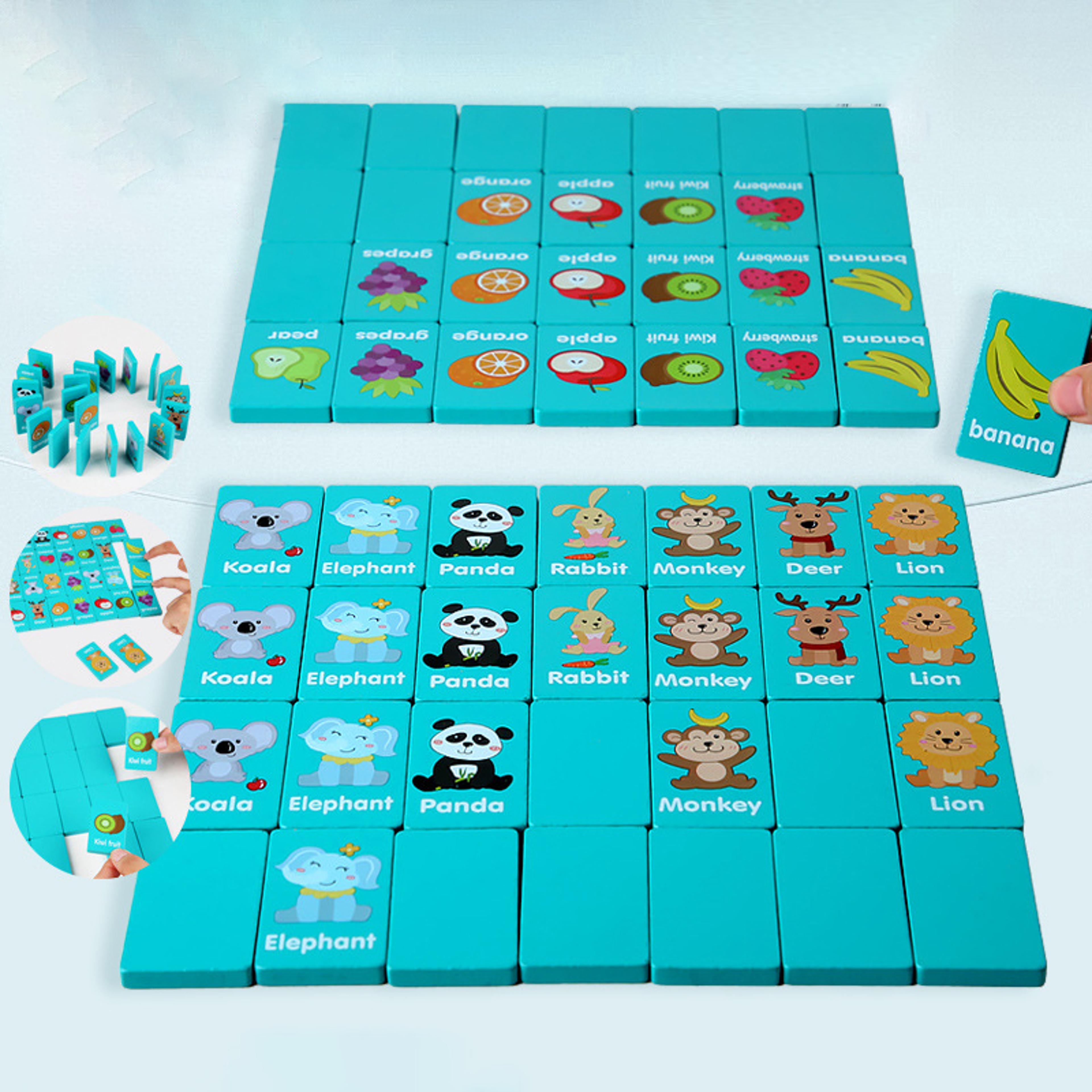 wooden animal memory matching game fun educational puzzle for kids family board game