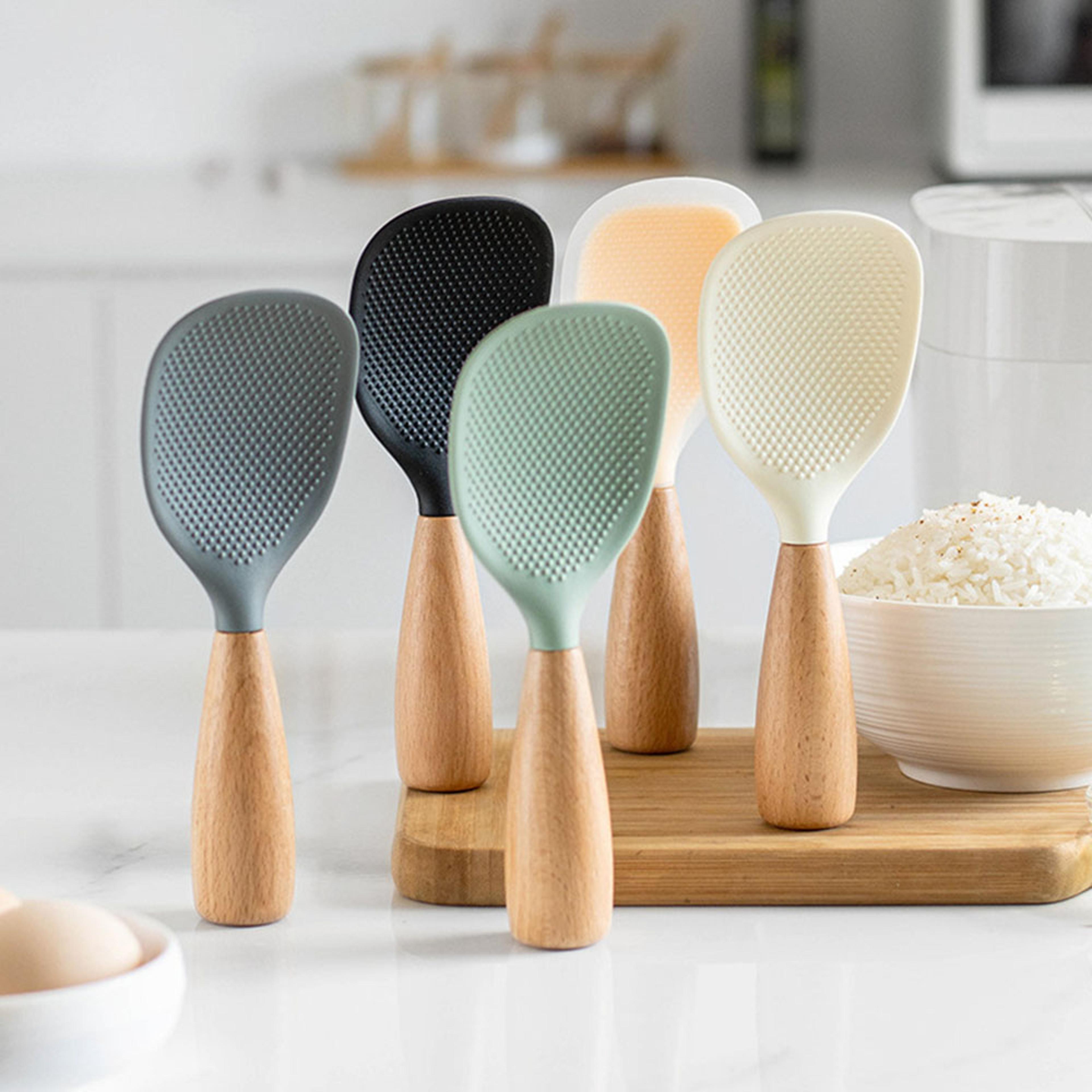 durable silicone non-stick cooking spoon anti-scalding, high-temperature-resistant kitchen gadget