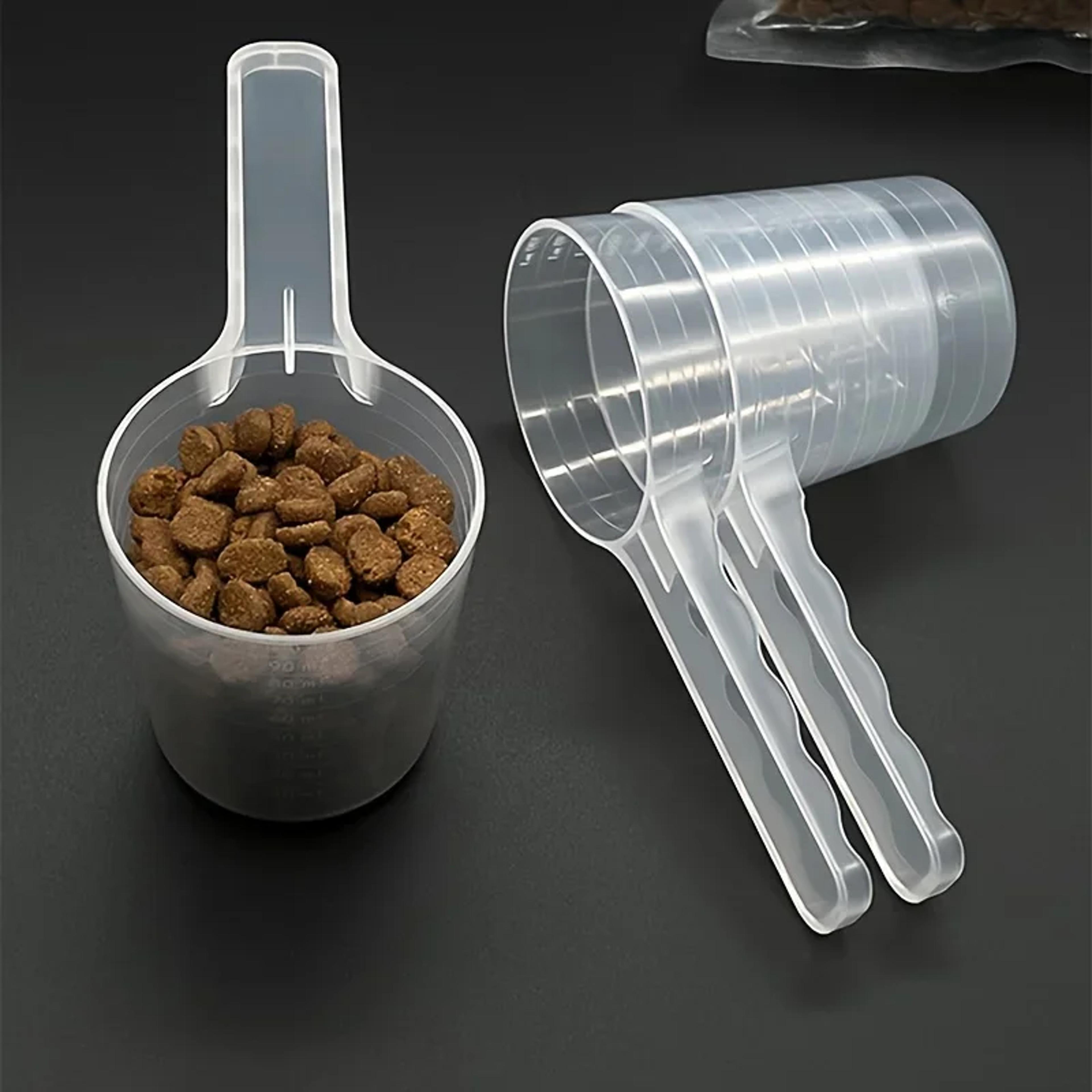 transparent pet measuring spoon for dogs and cats clear plastic pet feeding shovel with scale for accurate meal portio