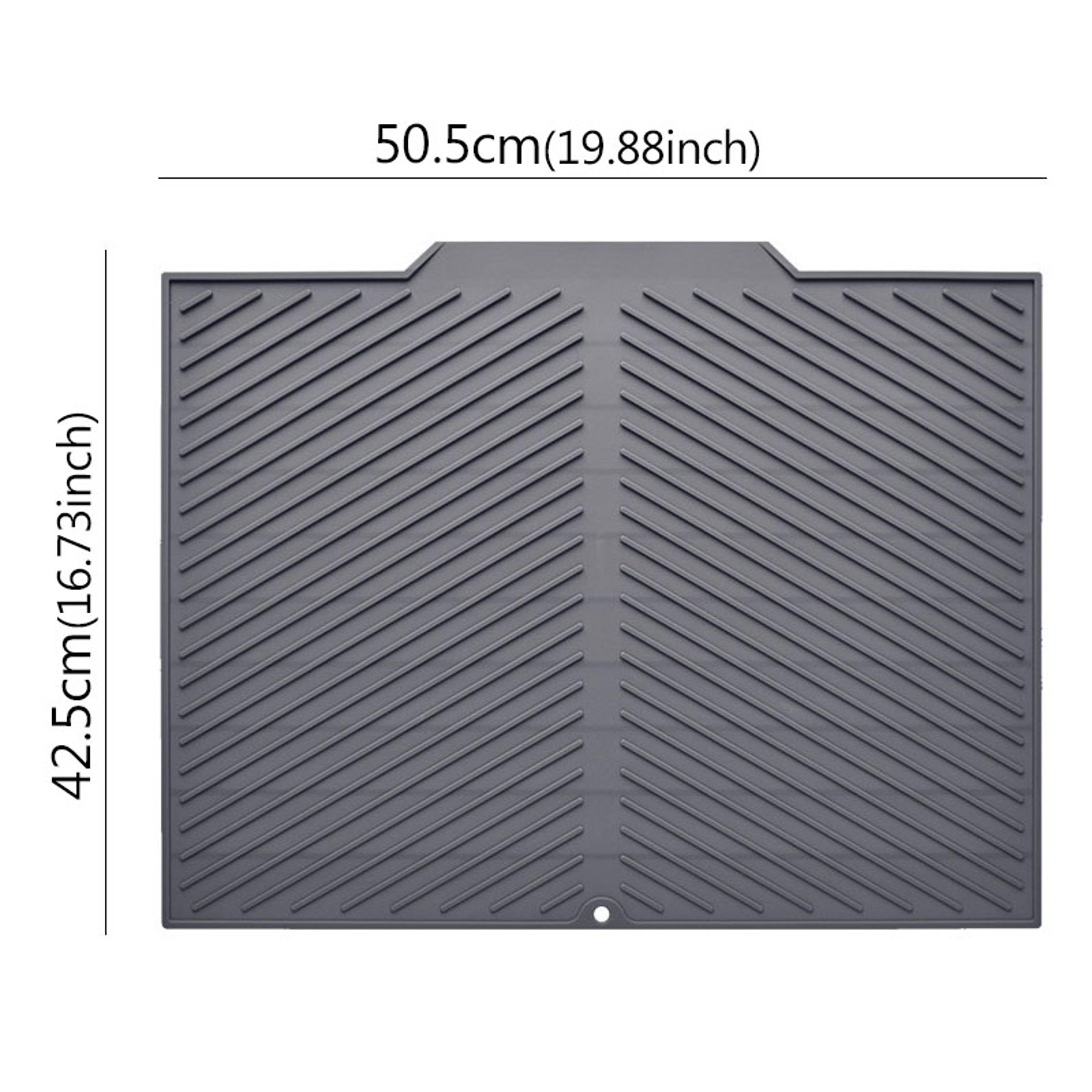 Silicone Draining Board Mat Foldable Kitchen Drying Pad With Raised Edges For Pot Cup Dish 8