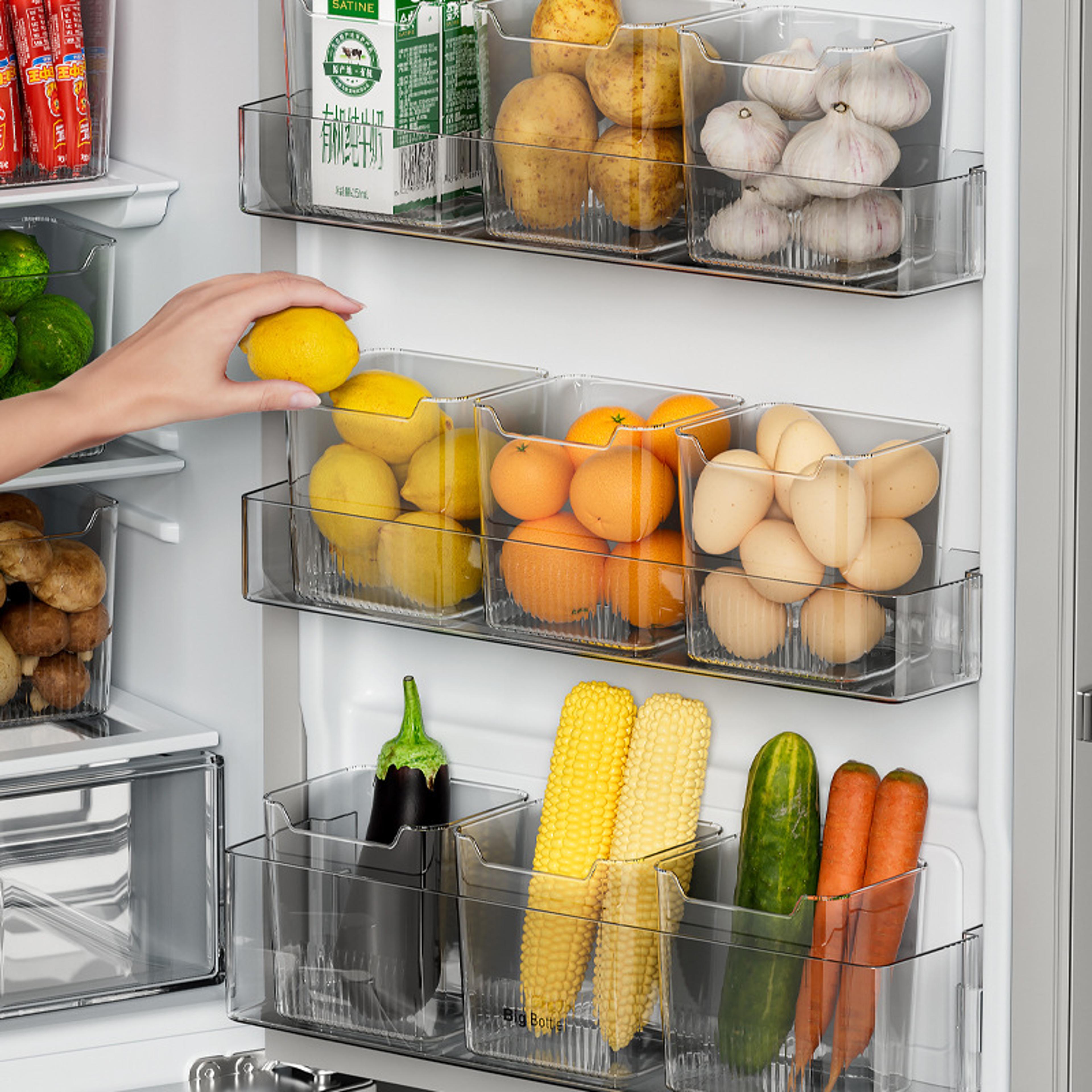 refrigerator side door storage box kitchen organizer for food, vegetables, fruits eggs