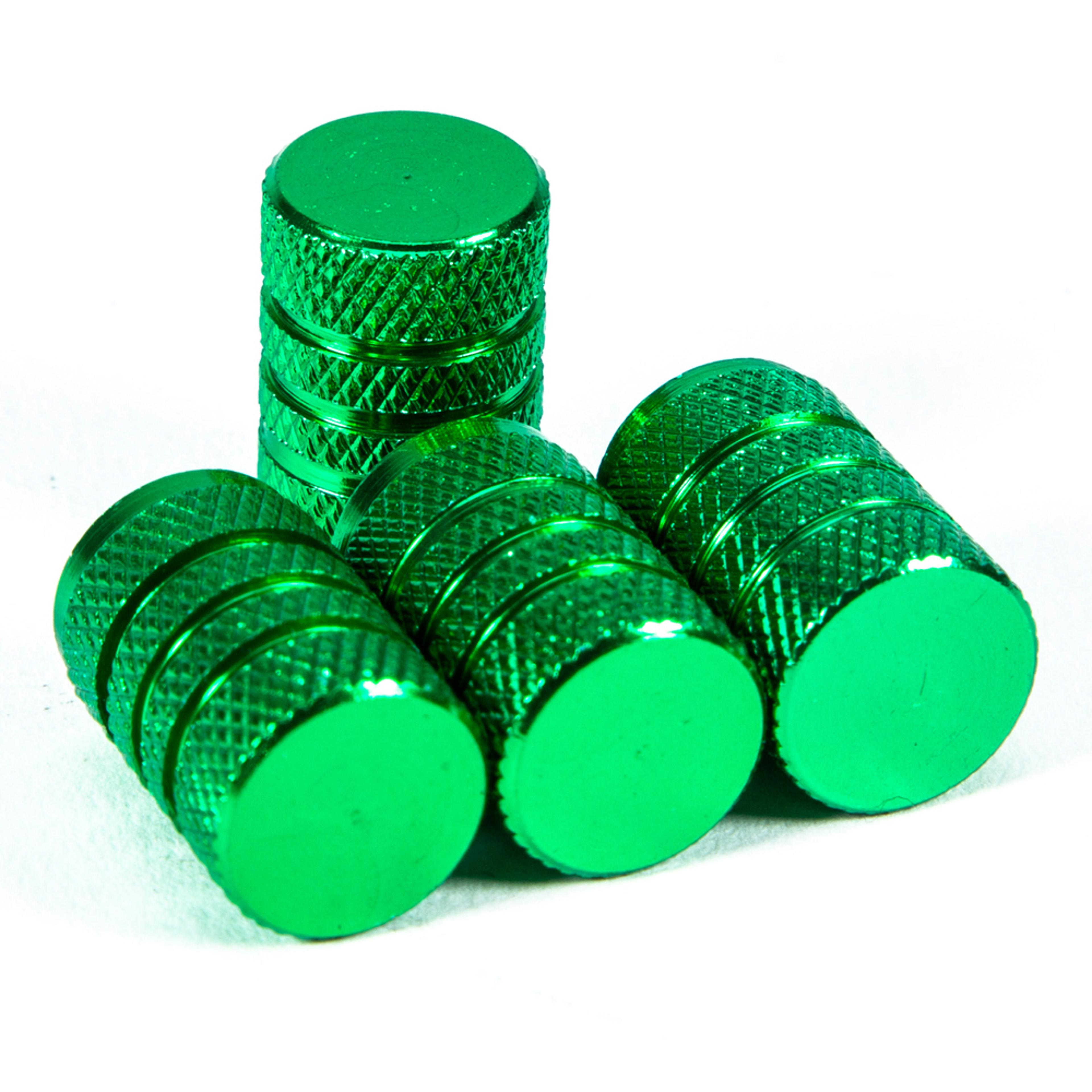 Silver Aluminum Tire Valve Stem Caps For US Schrader Knurling Style 4