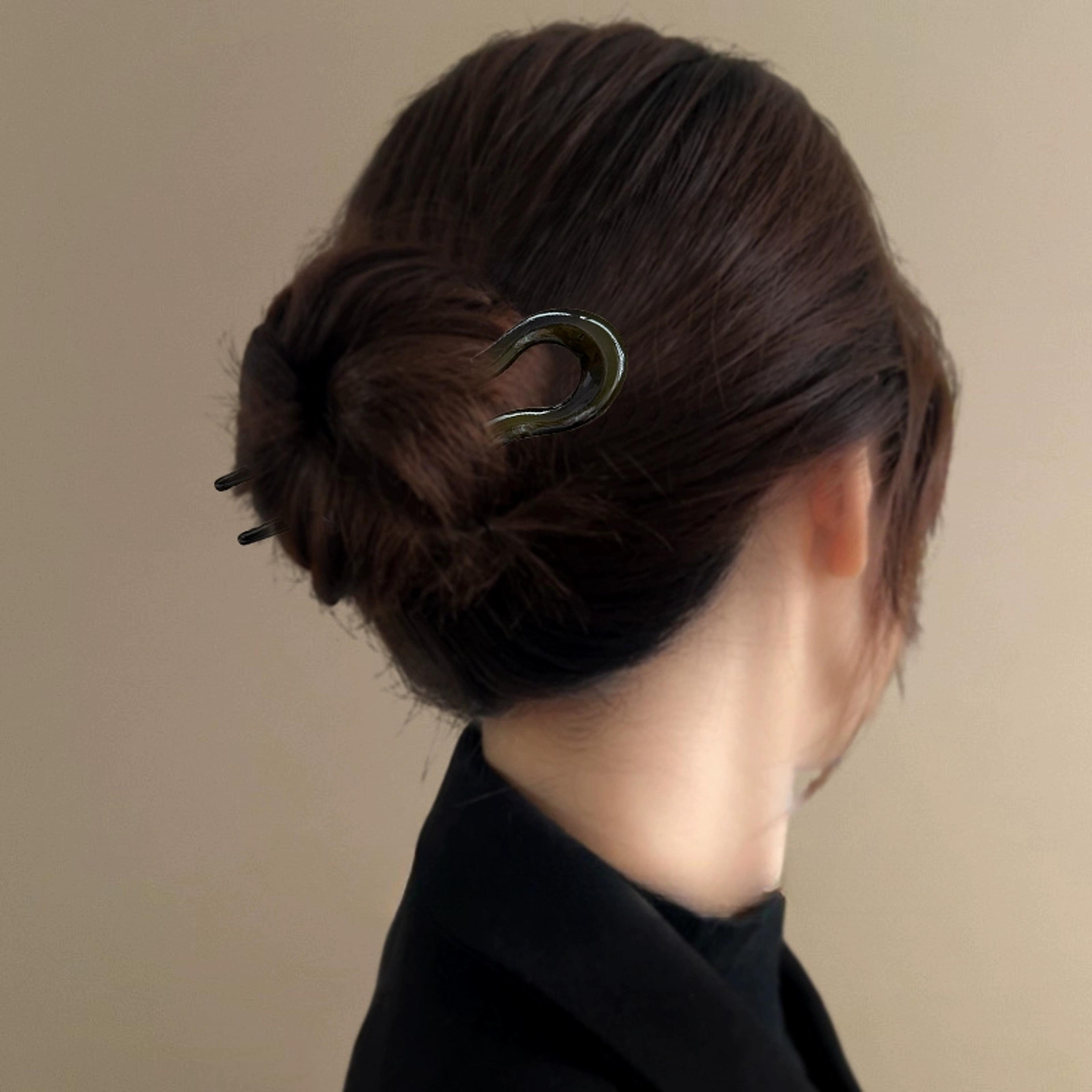Elegant Tortoiseshell UShaped Hair Fork Acetate Hair Stick For Effortless Styling 2