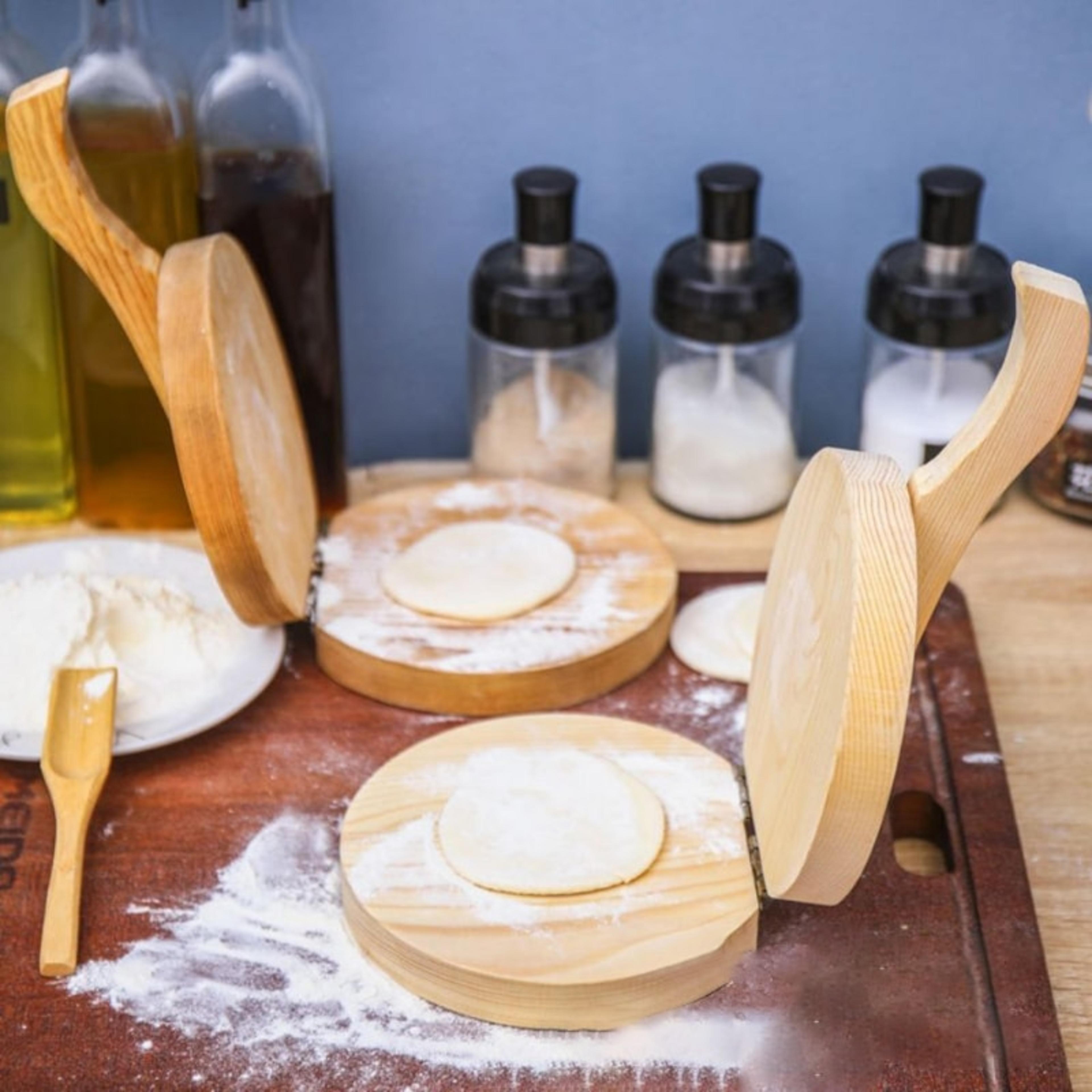 heritage wooden dumpling press easy dough press tool dumpling wrapper mold for perfect homemade wrappers