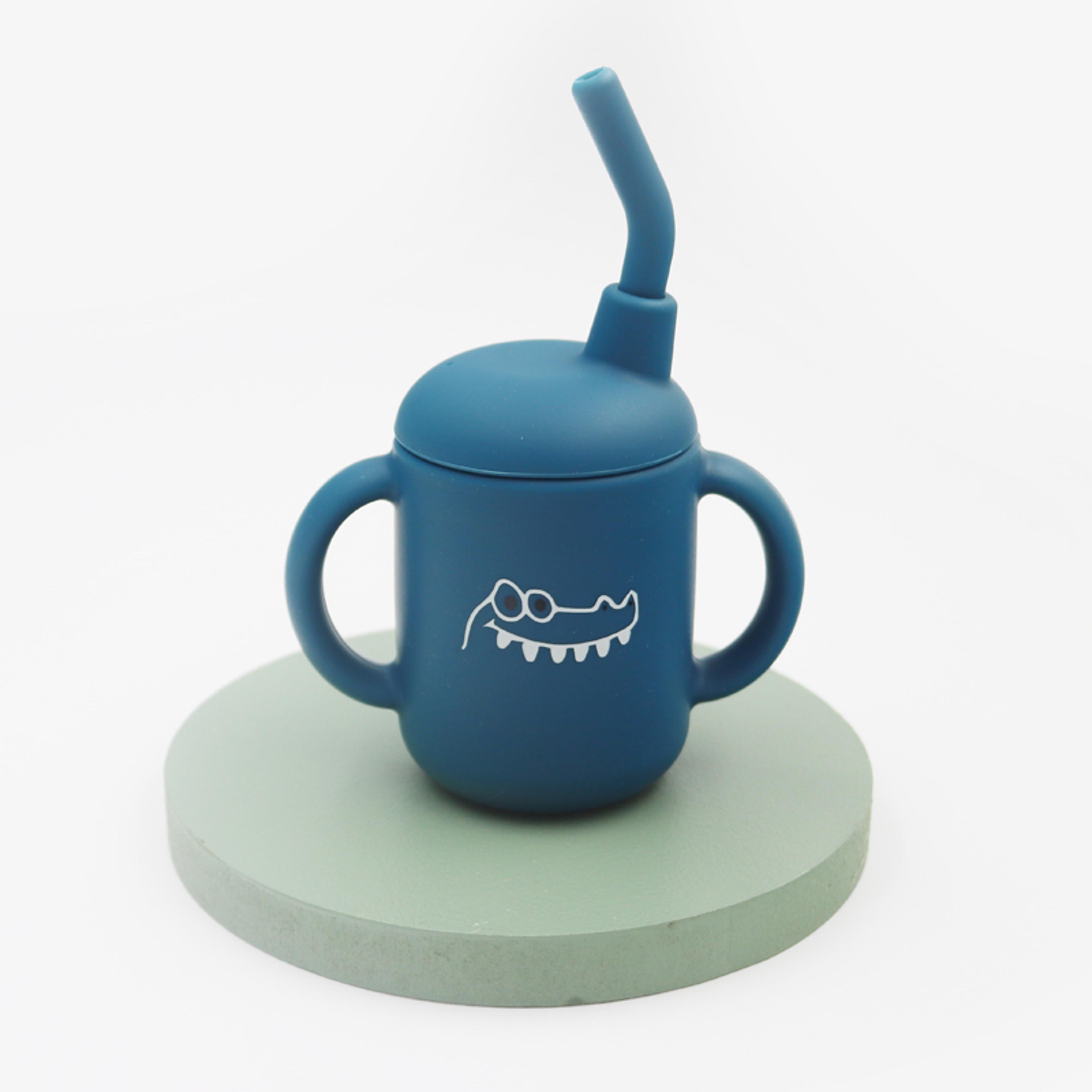 Feeding Cup Leakproof Trainer Cup BPA Free Portable Storage Snack Container New Cartoon Baby Silico 8