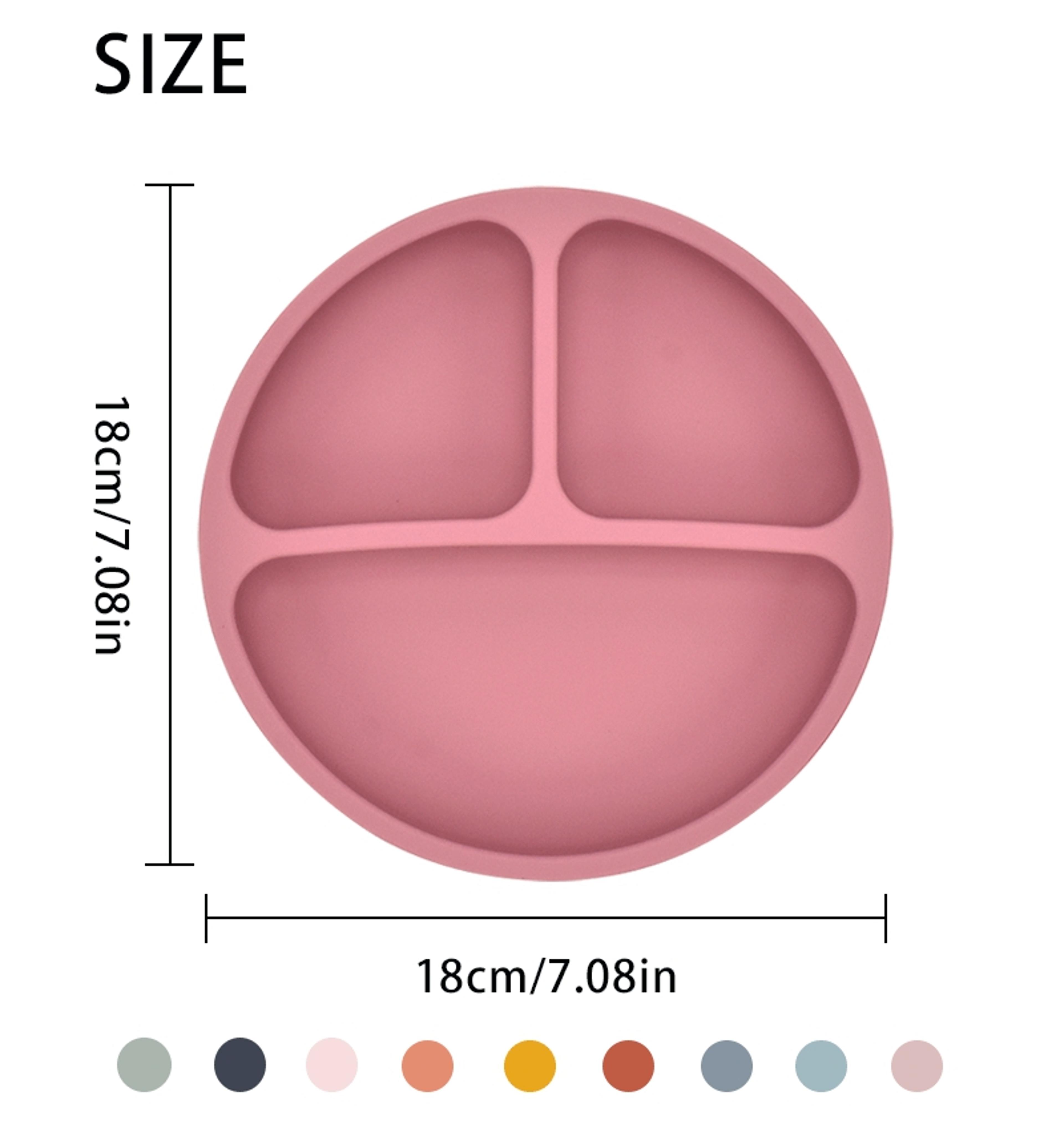 Retro Kids Plate Smile Face Baby Tableware Set Baby Safe Silicone Dining Plate Solid Cute Cartoon C 1