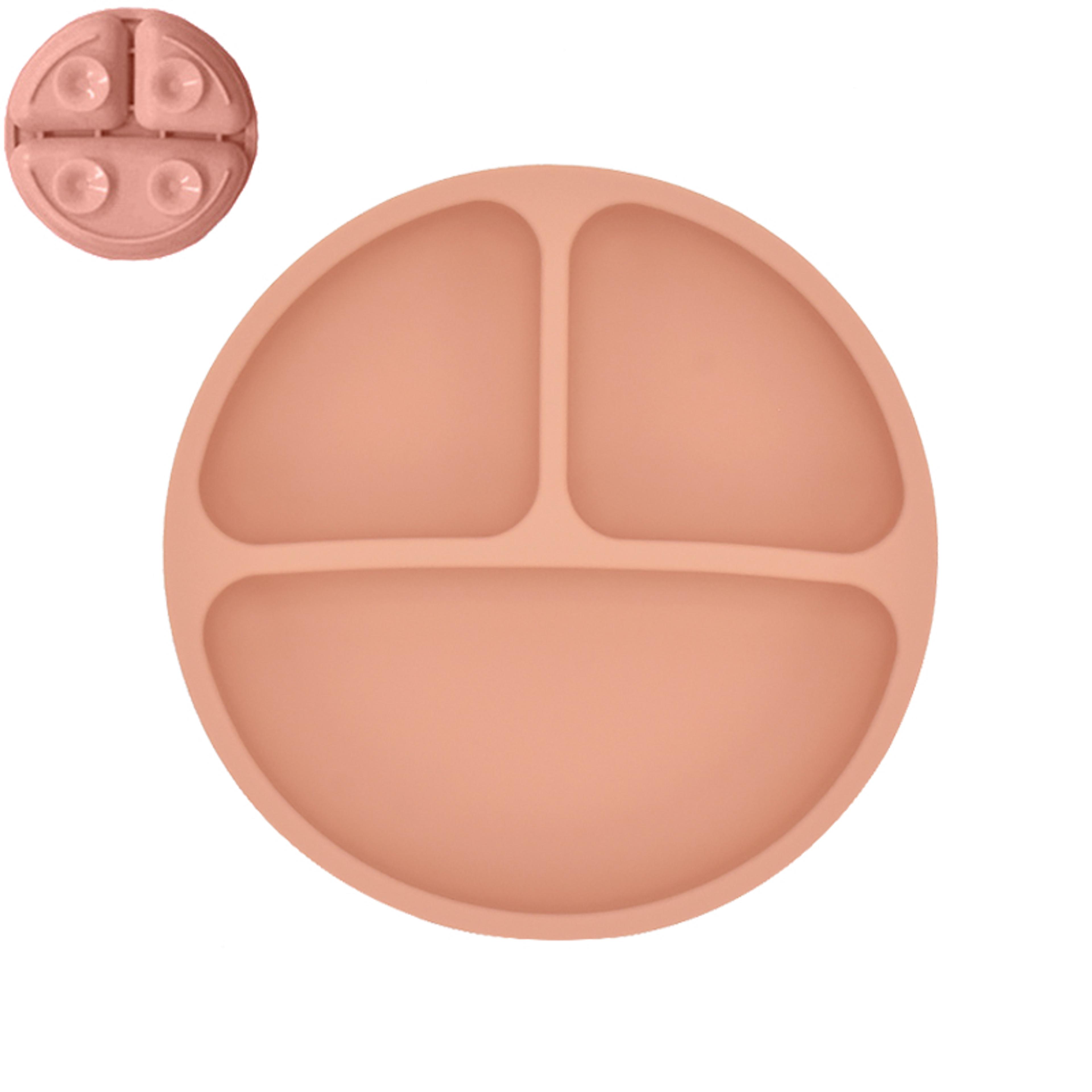 Retro Kids Plate Smile Face Baby Tableware Set Baby Safe Silicone Dining Plate Solid Cute Cartoon C 11