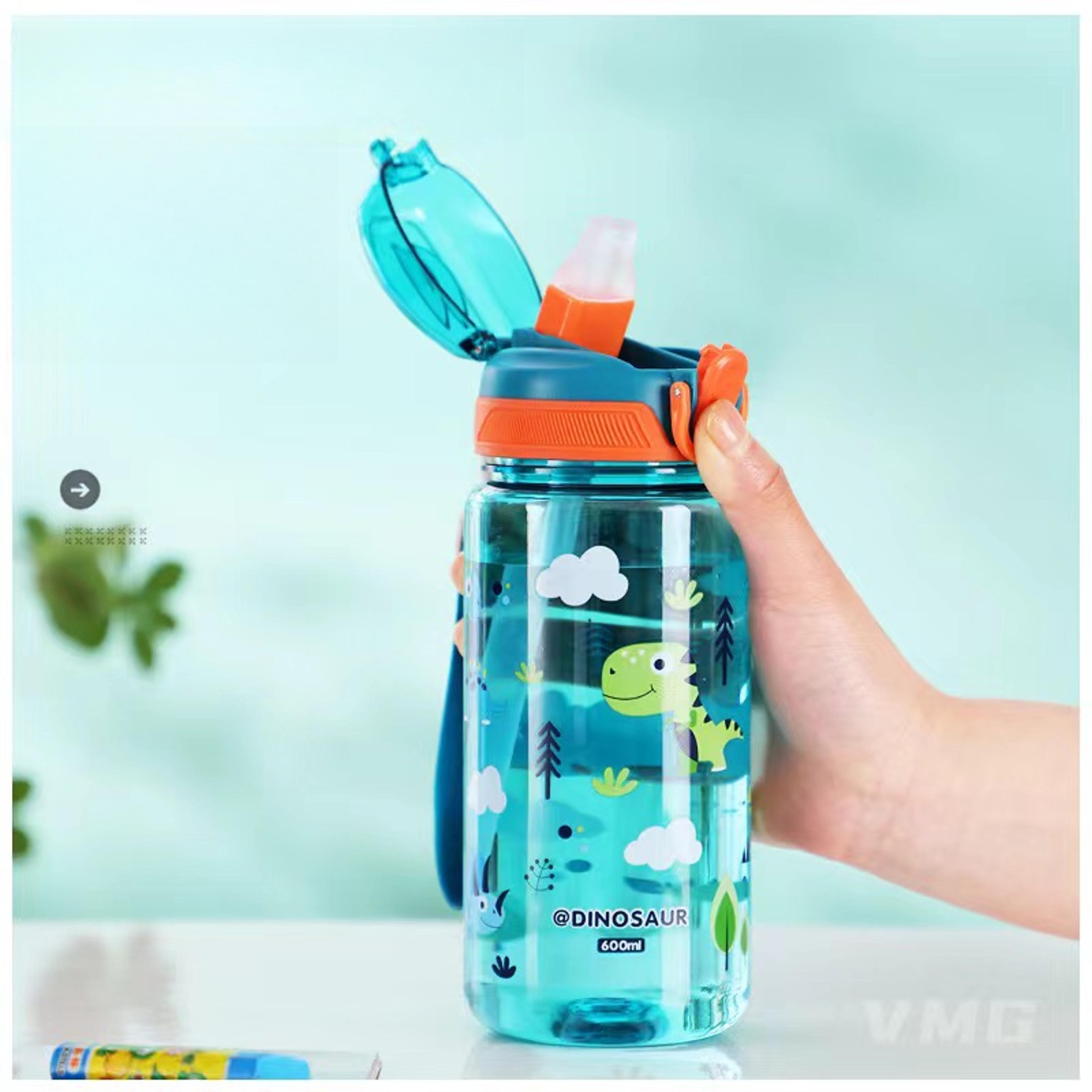 Leakproof Kids Water Bottle With Silicone Straw Dinosaur Sippy Cup For Summer 2