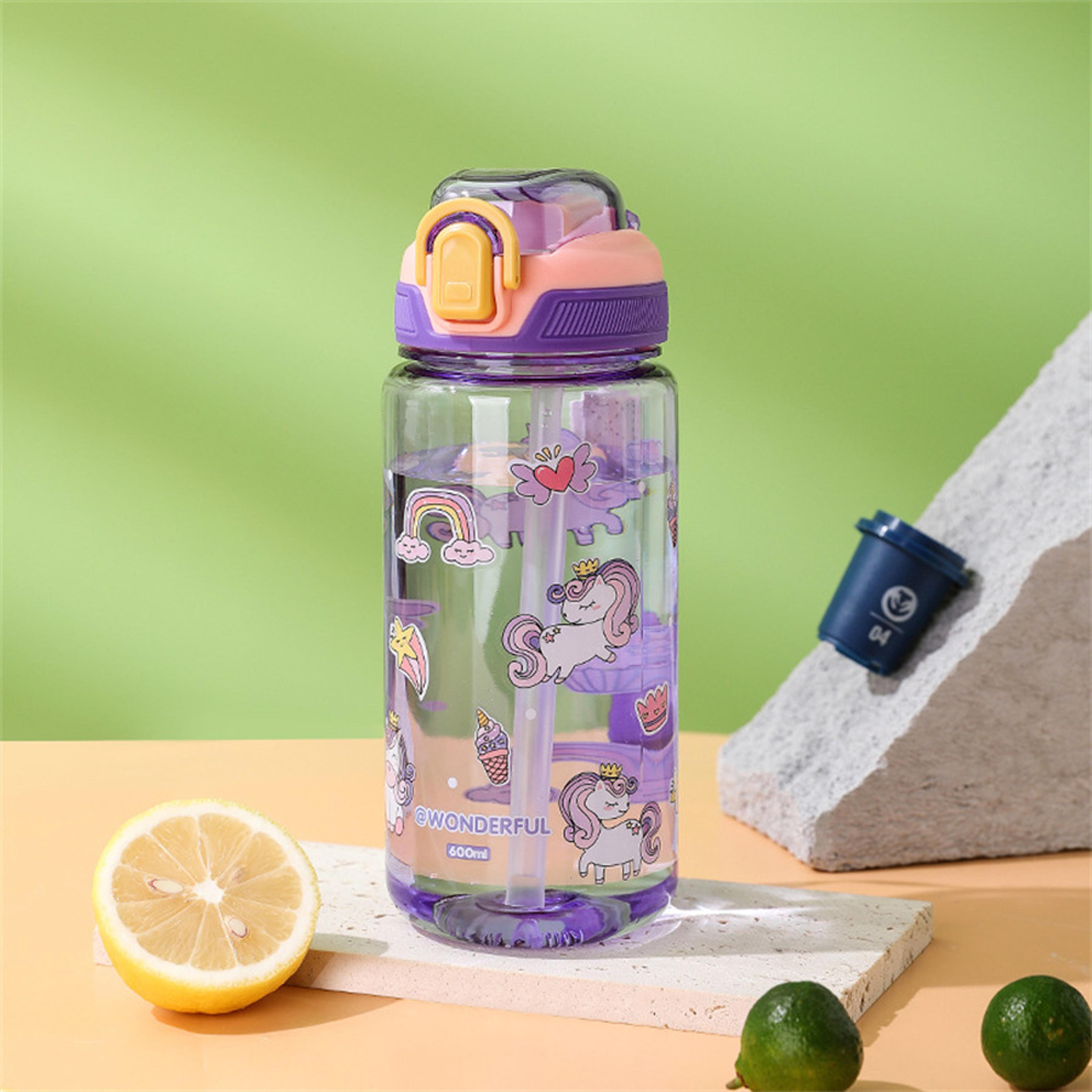 Leakproof Kids Water Bottle With Silicone Straw Dinosaur Sippy Cup For Summer 5