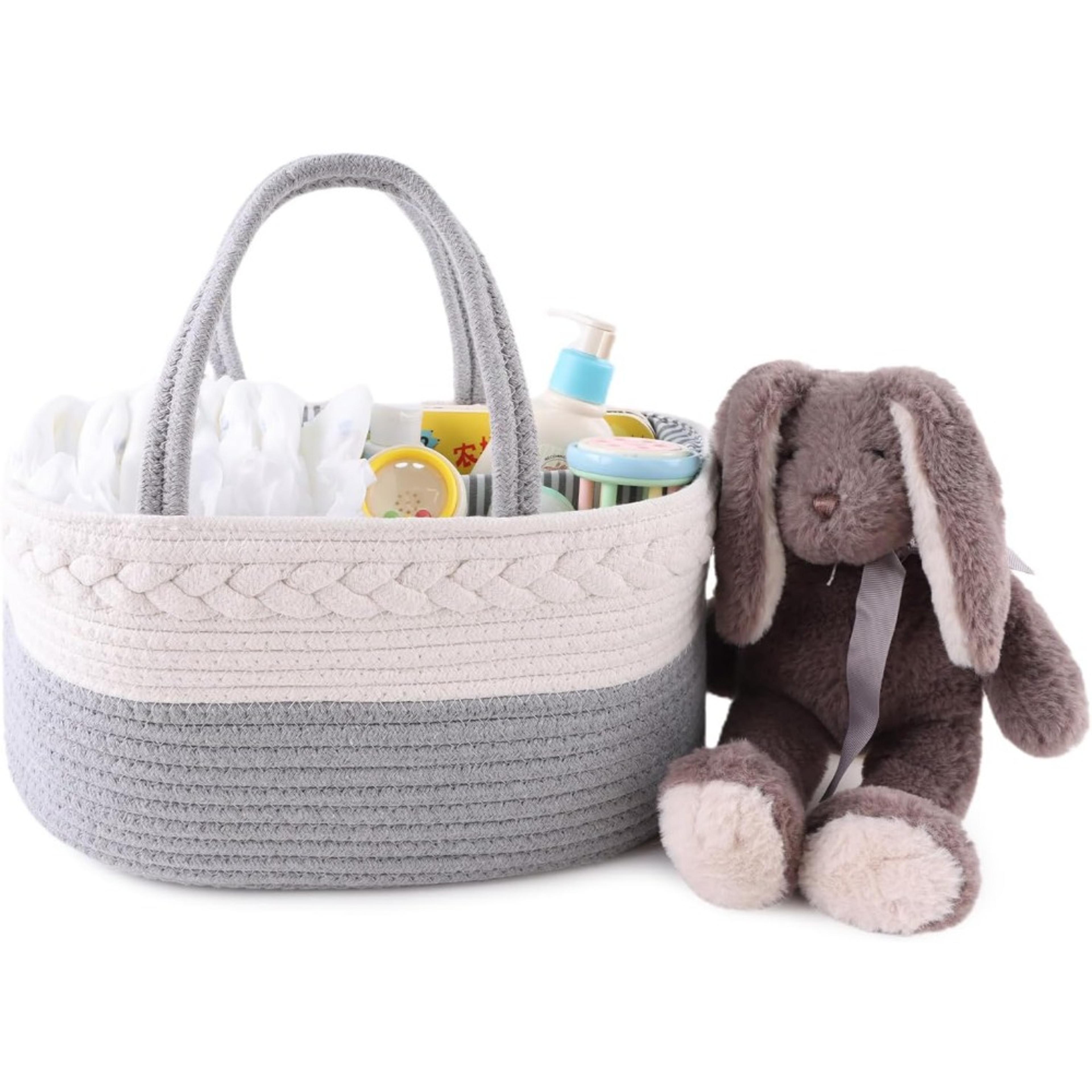 baby diaper storage basket, cotton caddy organizer for changing table