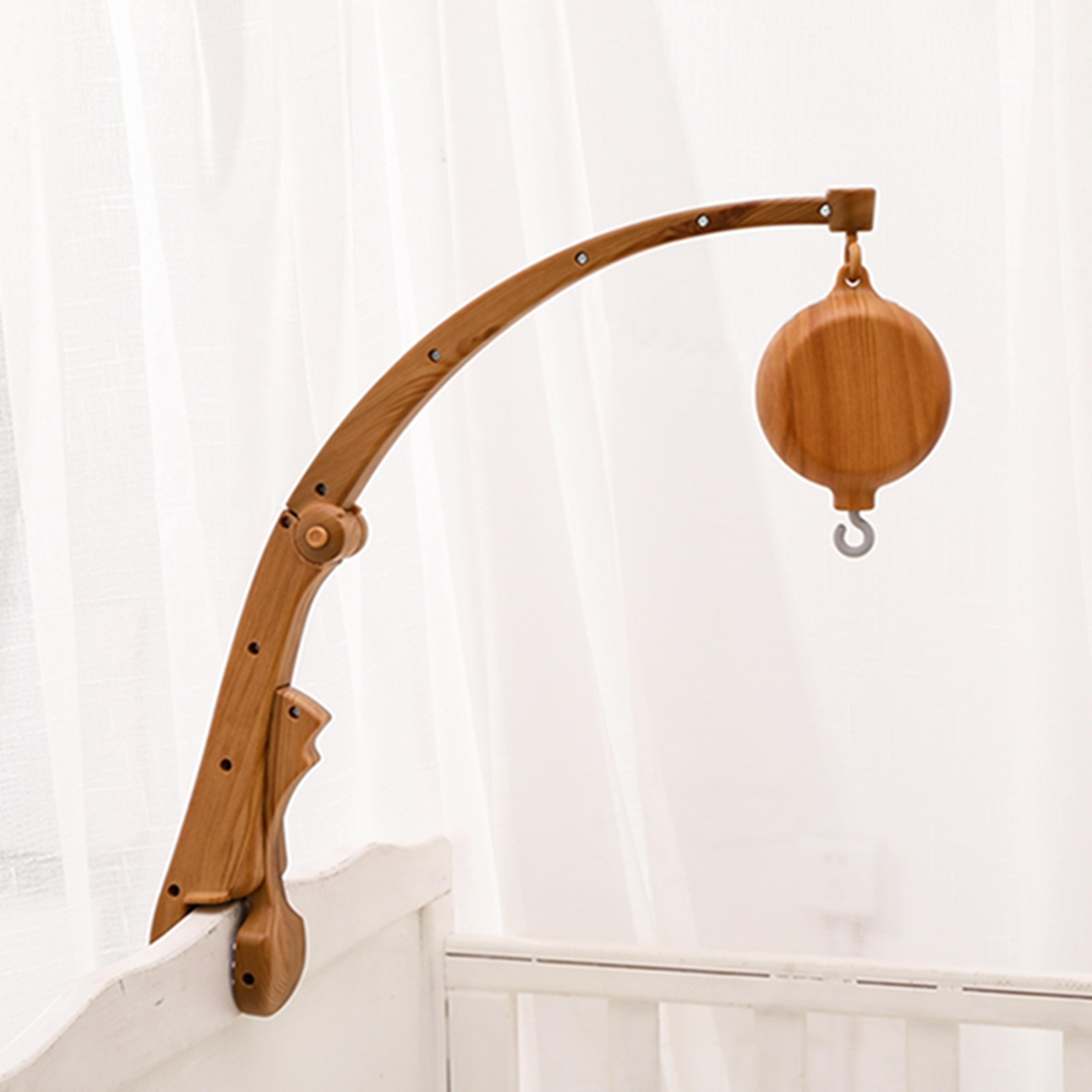 newborn crochet bed bell hanging toy, imitation wood grain plastic bed bell bracket