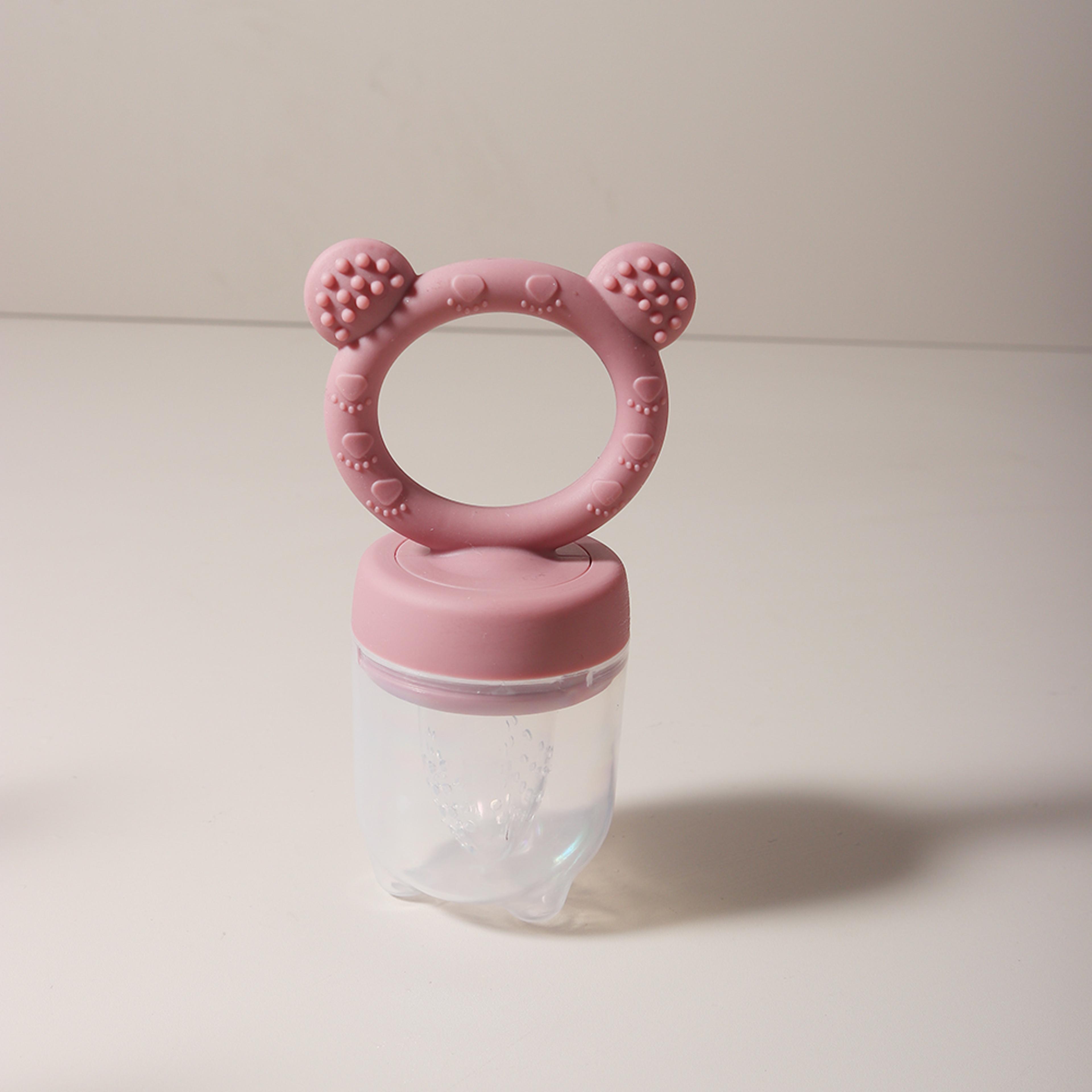 Cute Cartoon Design Baby Silicone Fruit Feeder Chewable Soft Teether Fresh Fruits Bite And Explore  5